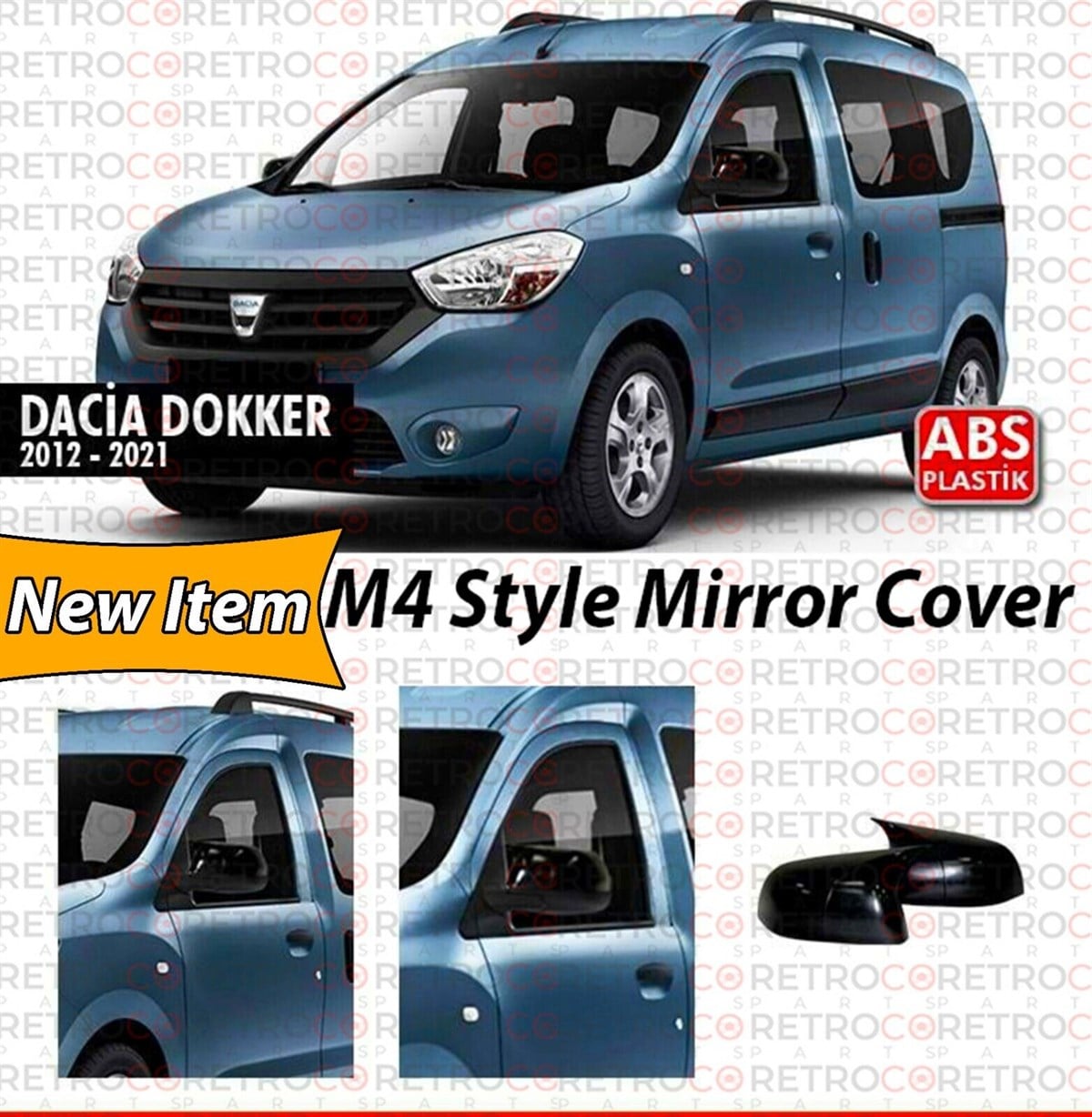 Dokker Batman Mirror Cover Piano Black  2012 - 2021