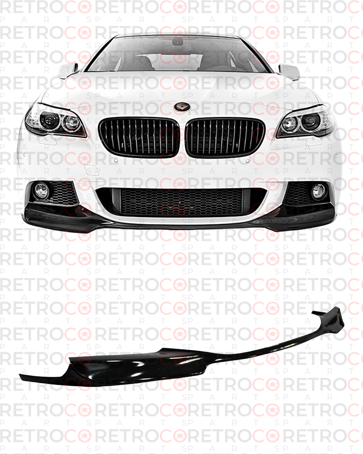 F10 Vorstainer Front Lip Piano Black Vacuum Plastic  2010-2017  F10-F10 LCI