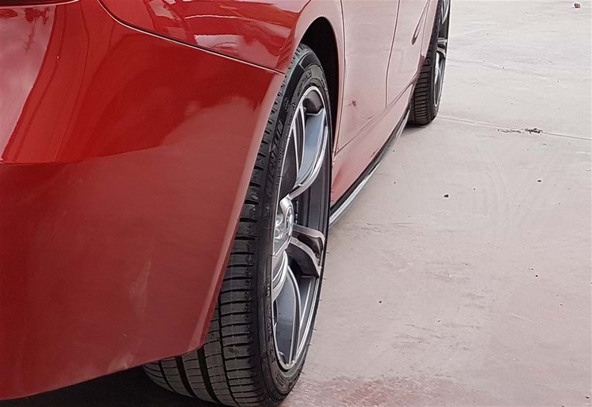 F30 Performance Side Skirt Lower Lip Piano Black Vacuum Plastic  2012-2018 F30-F30 LCI