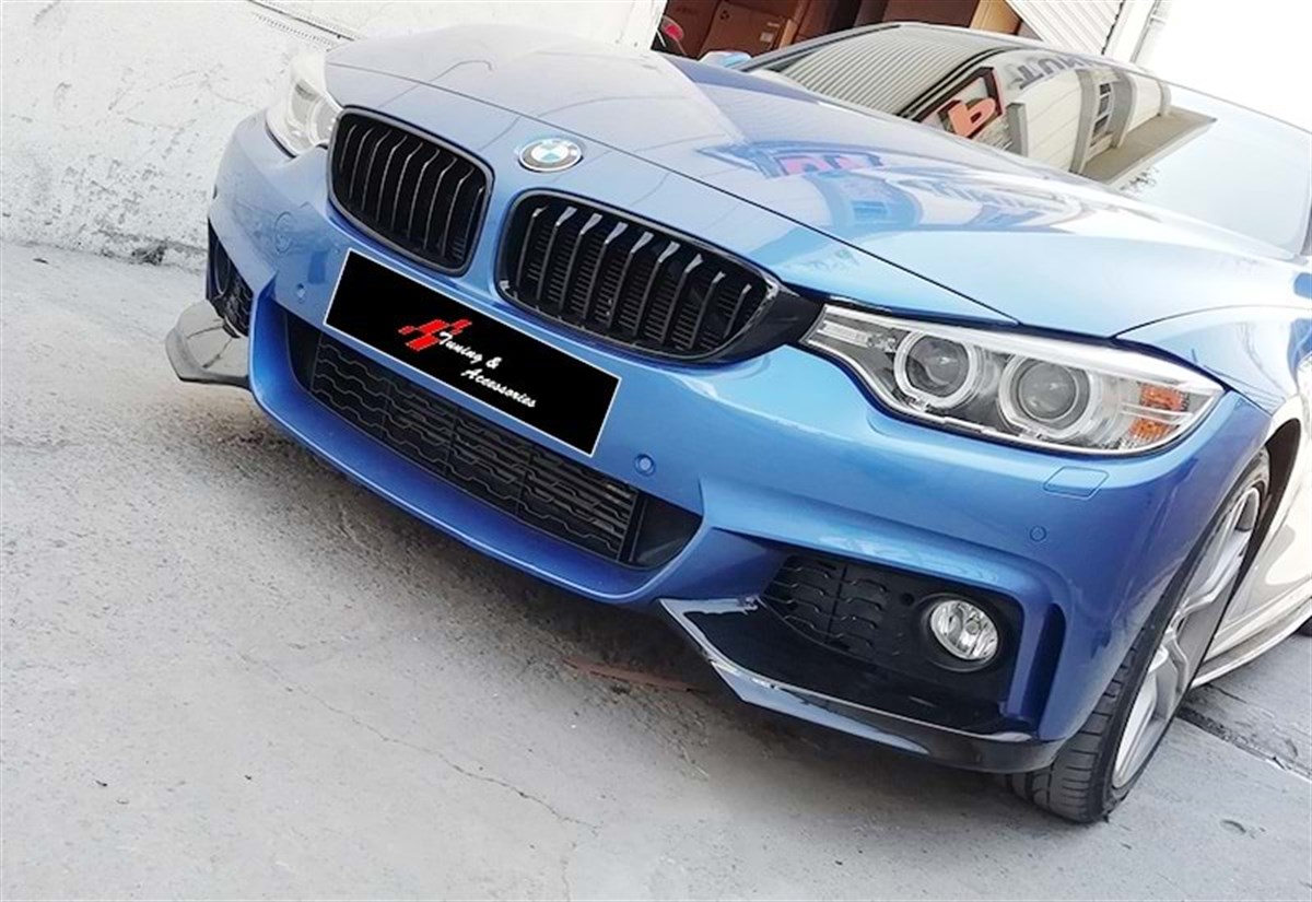 F32 - F36 M Technic Front Flaps Piano Black Vacuum Plastic  2014-2020 2014-2020  F32-F36