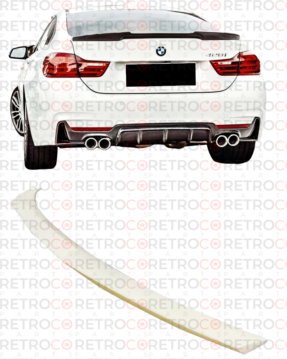 F36 Grand Coupe Rear Trunk M4 Spoiler Raw Surface ABS  2014-2020 2014-2020  F36 Grand Coupe