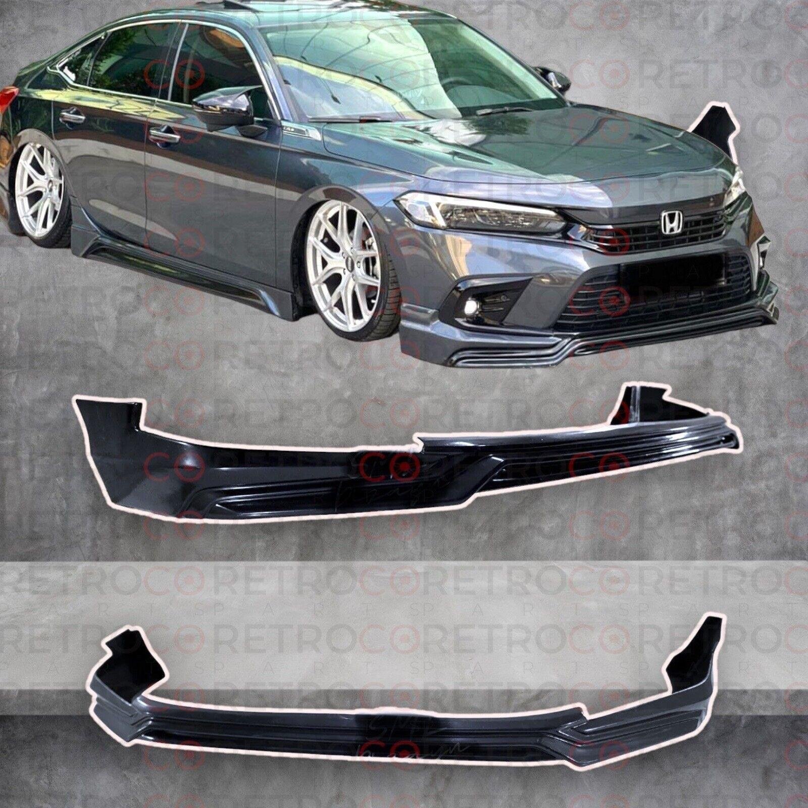 Fits 21-23 FE FE1 FOR Honda Civic Sedan HB Front Lip Plastic 4Dr Style