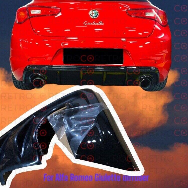 For Alfa Romeo Rear Diffuser Giuletta Rear Bumper Extension Gloss Black