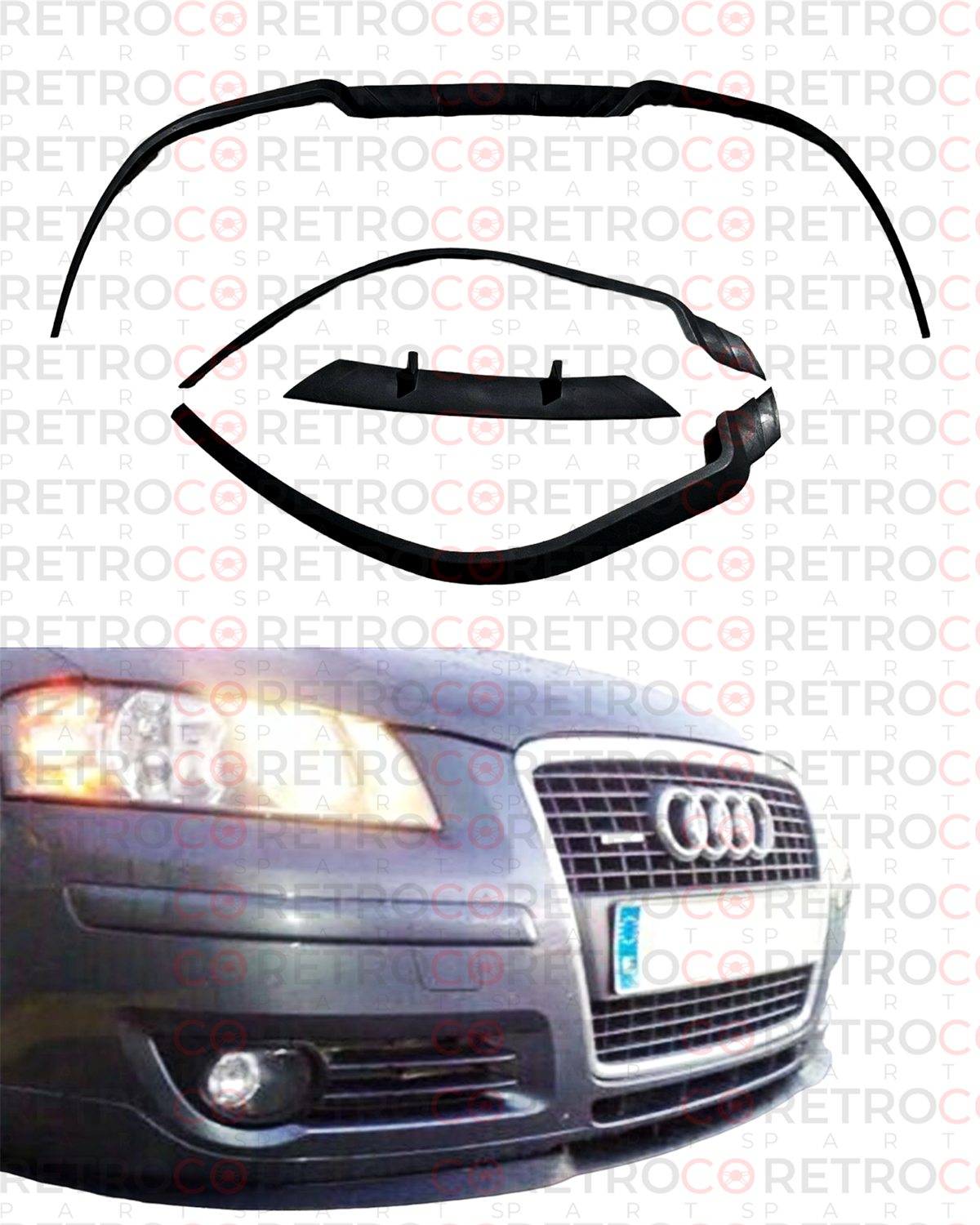 For Audi A3 A4 S3 S4 8p 8L Front Bumper Seat Cupra R Line Euro Spoiler Lip Universal