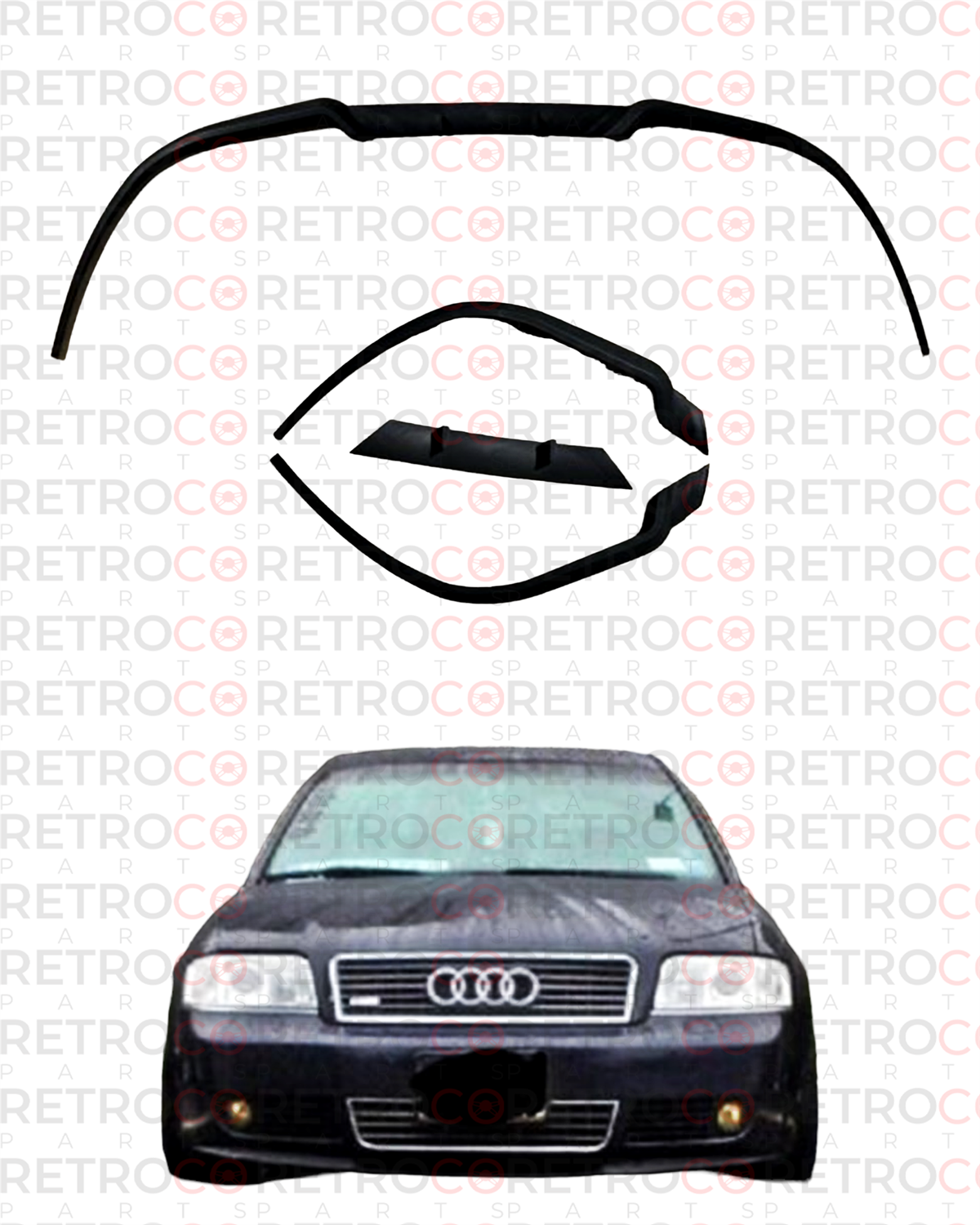 For Audi A6 C5 S6 Front Bumper CUPRA R Euro Spoiler Lip Valance Splitter