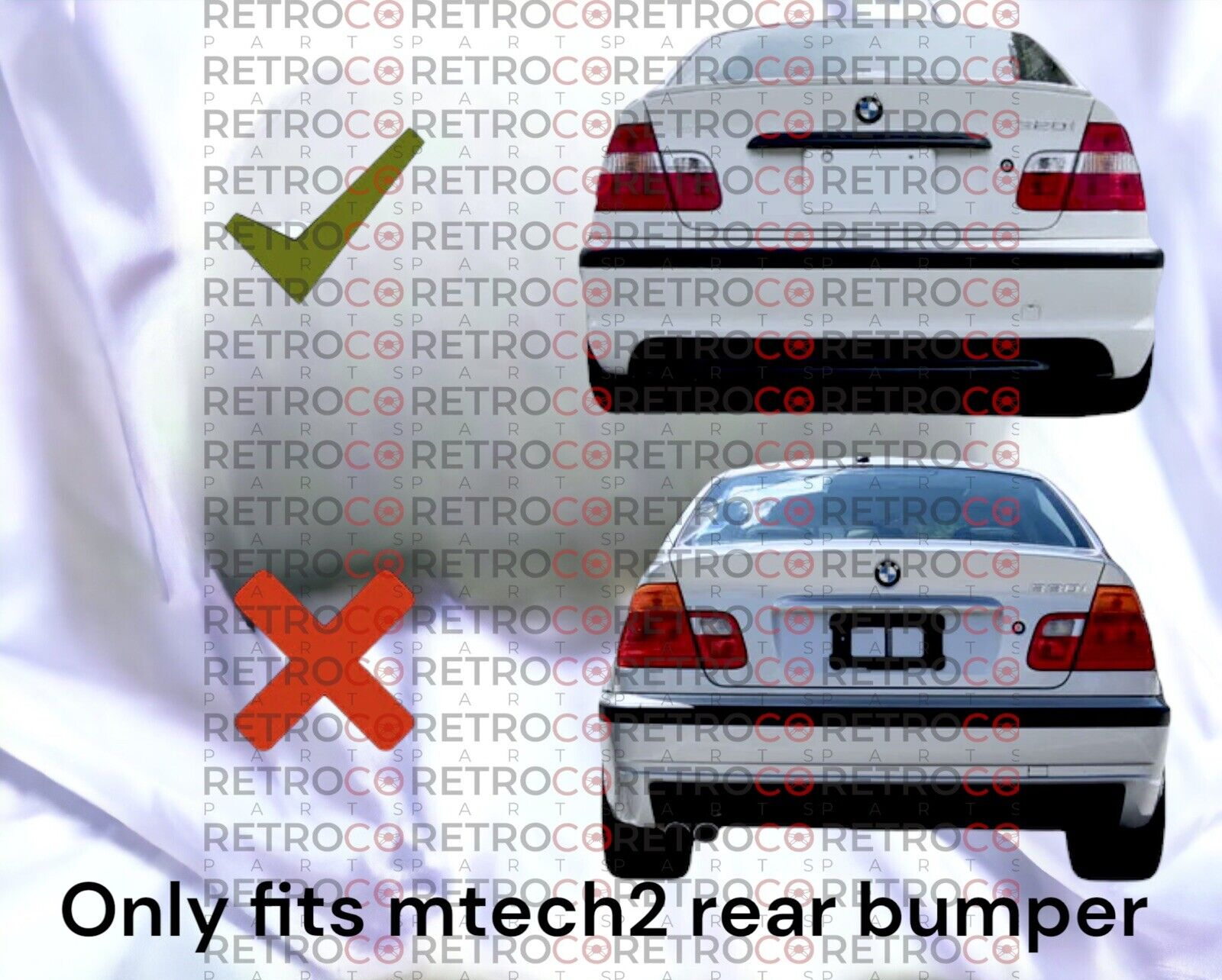 For BMW E46 mtech 2 rear diffuser lip spoiler csl style fits 2dr 4dr abs plastic
