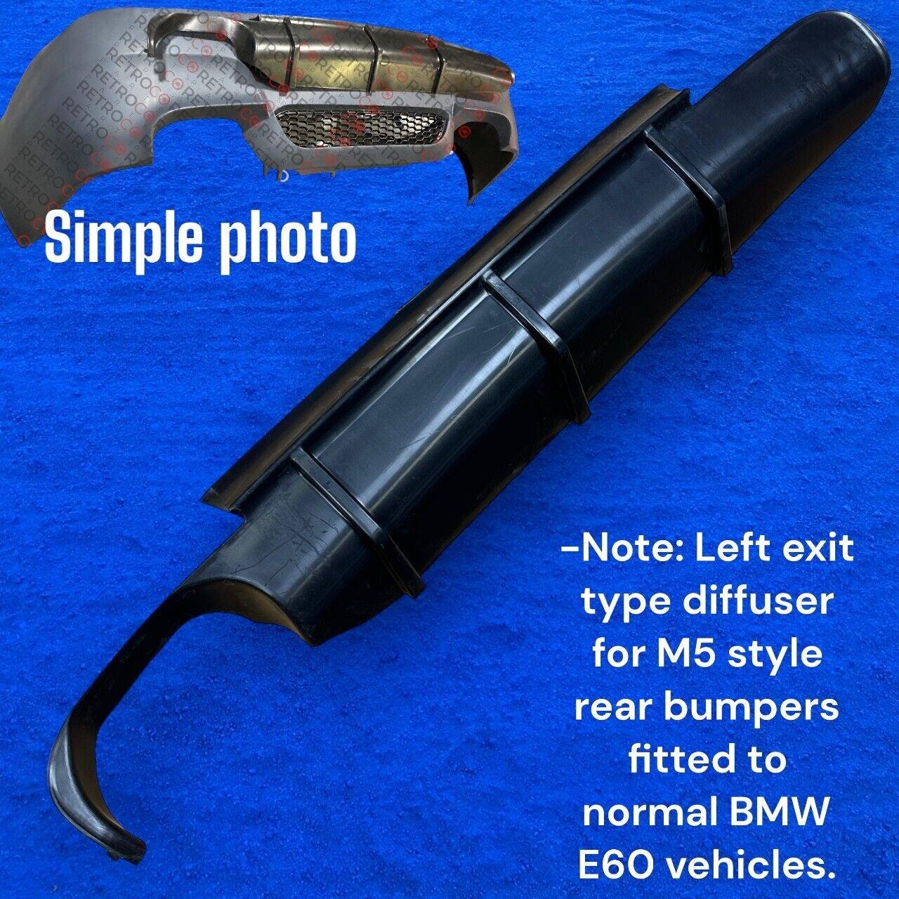 For Bmw E60 5 series M5 STYLE SINGLE EXHAUST rear Bumper diffuser splitter 05-11
