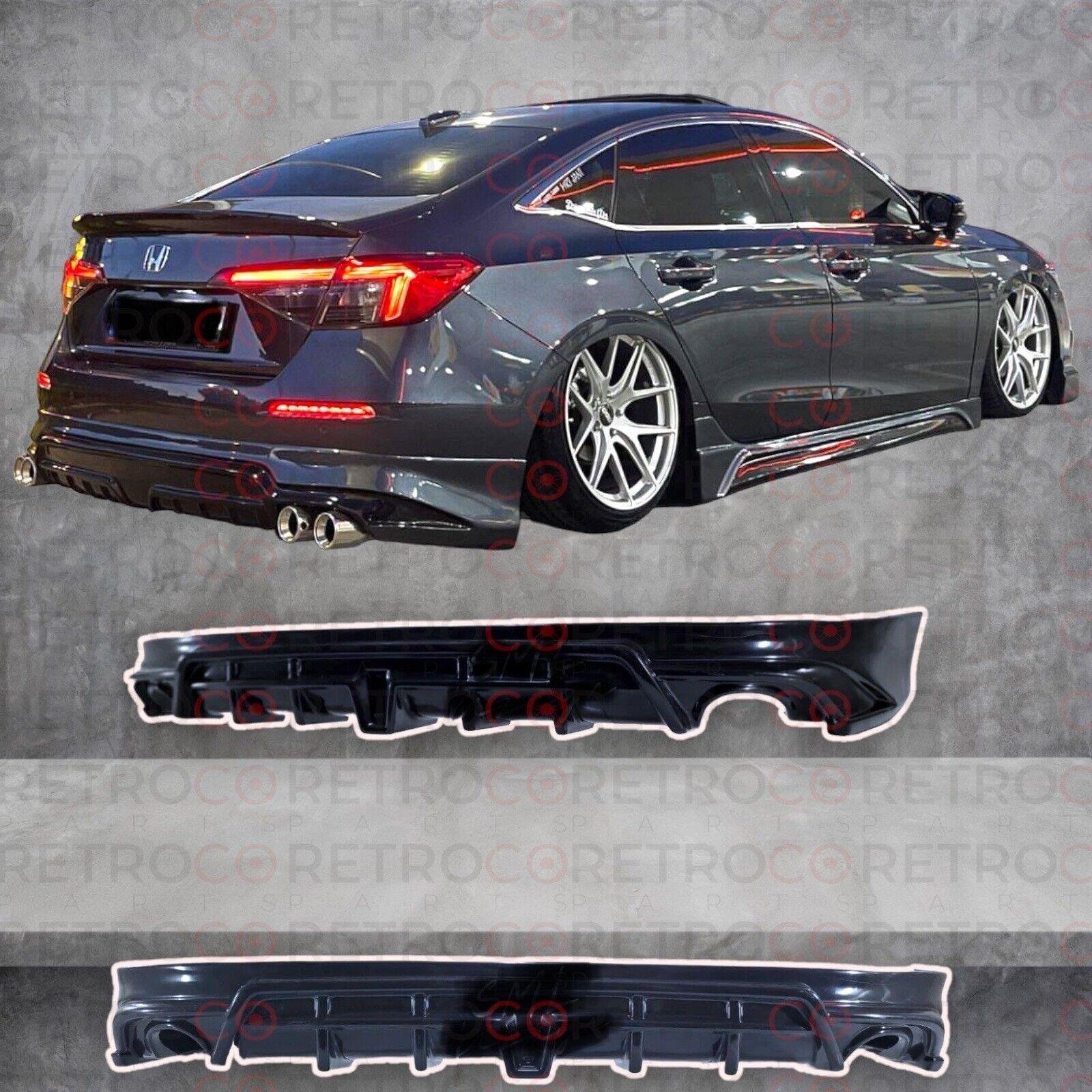 For HONDA Civic Fe Rear Bumper Lip PLASTIC 2021 2022 2023 Plastic Unpainted
