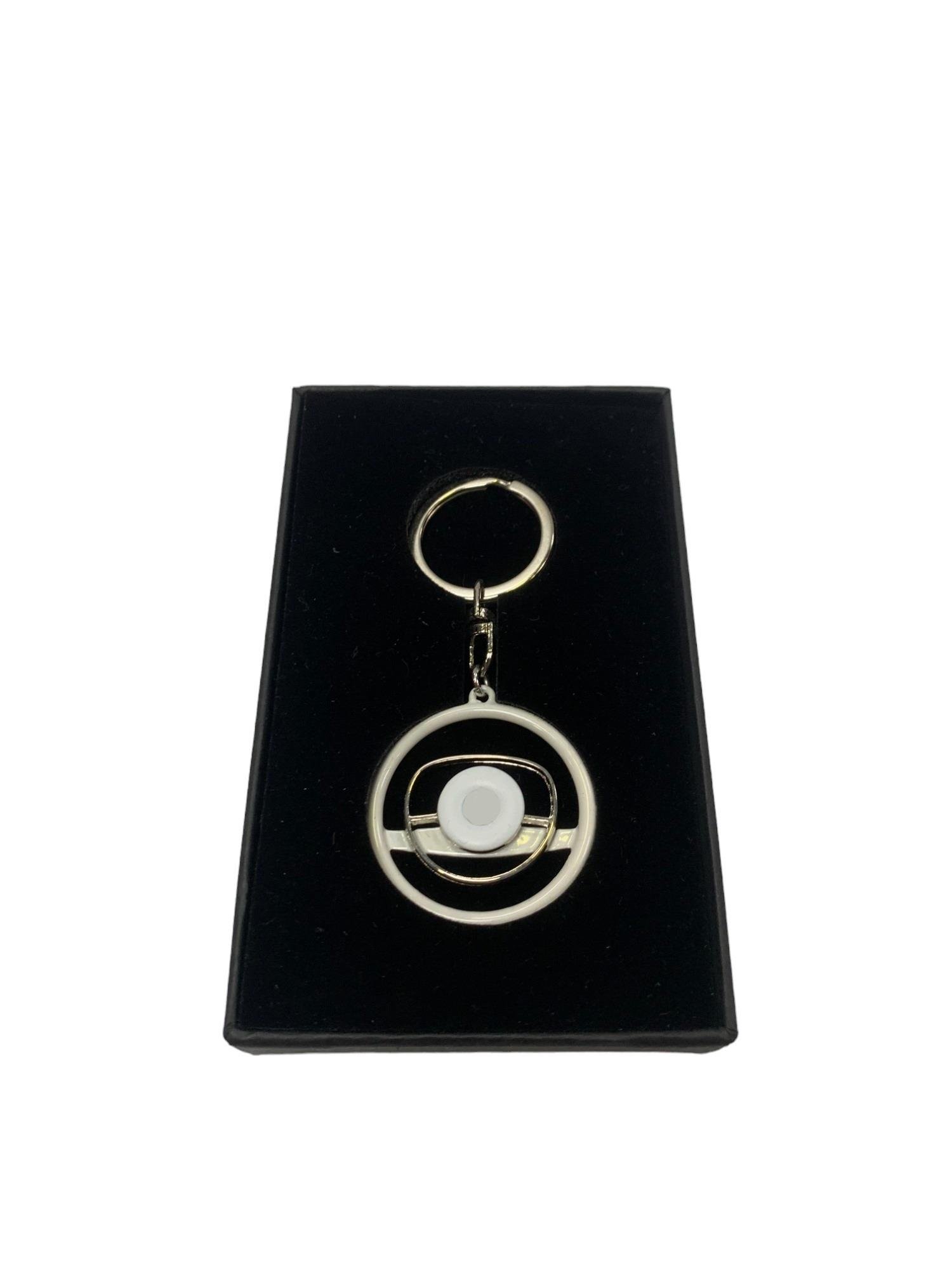 For Mercedes 3D Key Chain Steering Wheel Classic W115 W116 W123 W108 R107 White