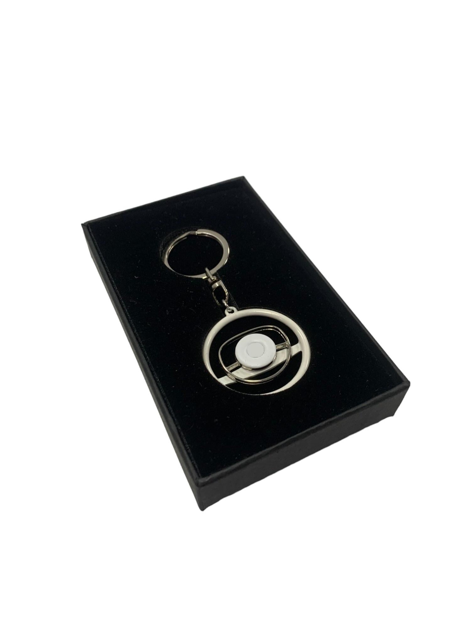 For Mercedes 3D Key Chain Steering Wheel Classic W115 W116 W123 W108 R107 White
