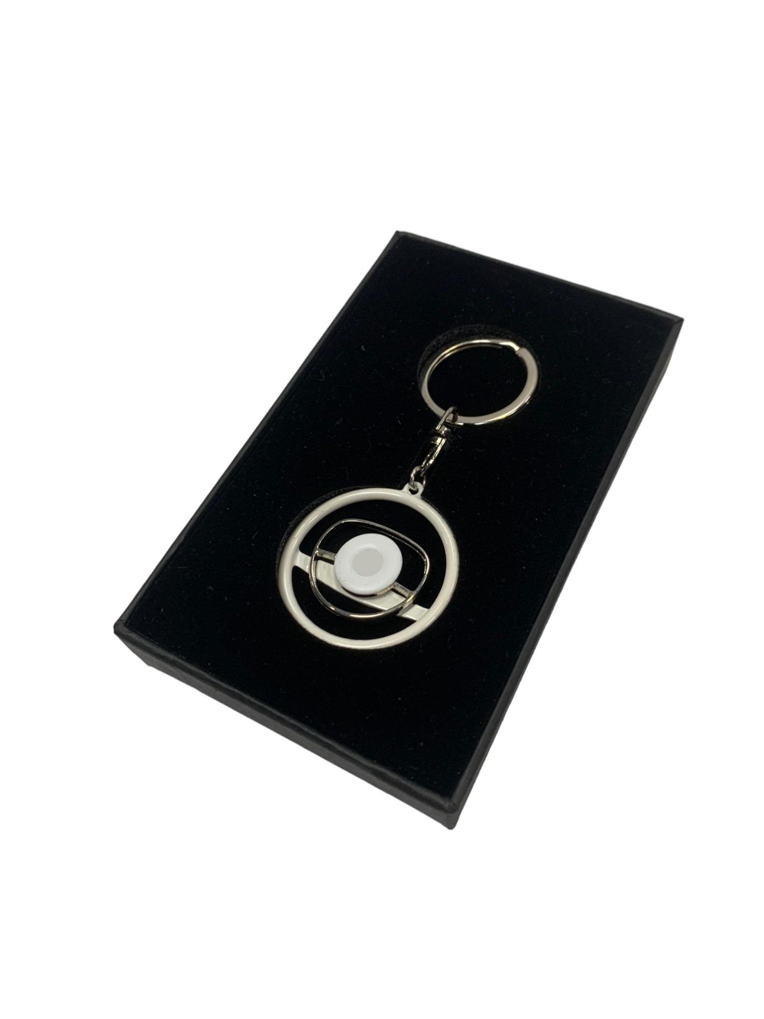 For Mercedes 3D Key Chain Steering Wheel Classic W115 W116 W123 W108 R107 White