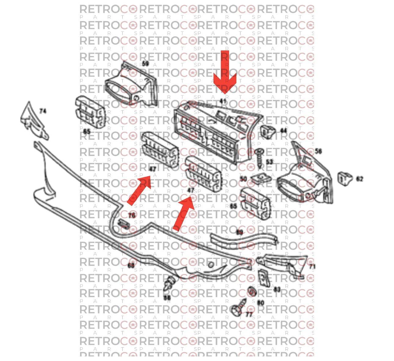 For Mercedes Air Vent Frame W201 190E 190d A2018300665 A2018301265