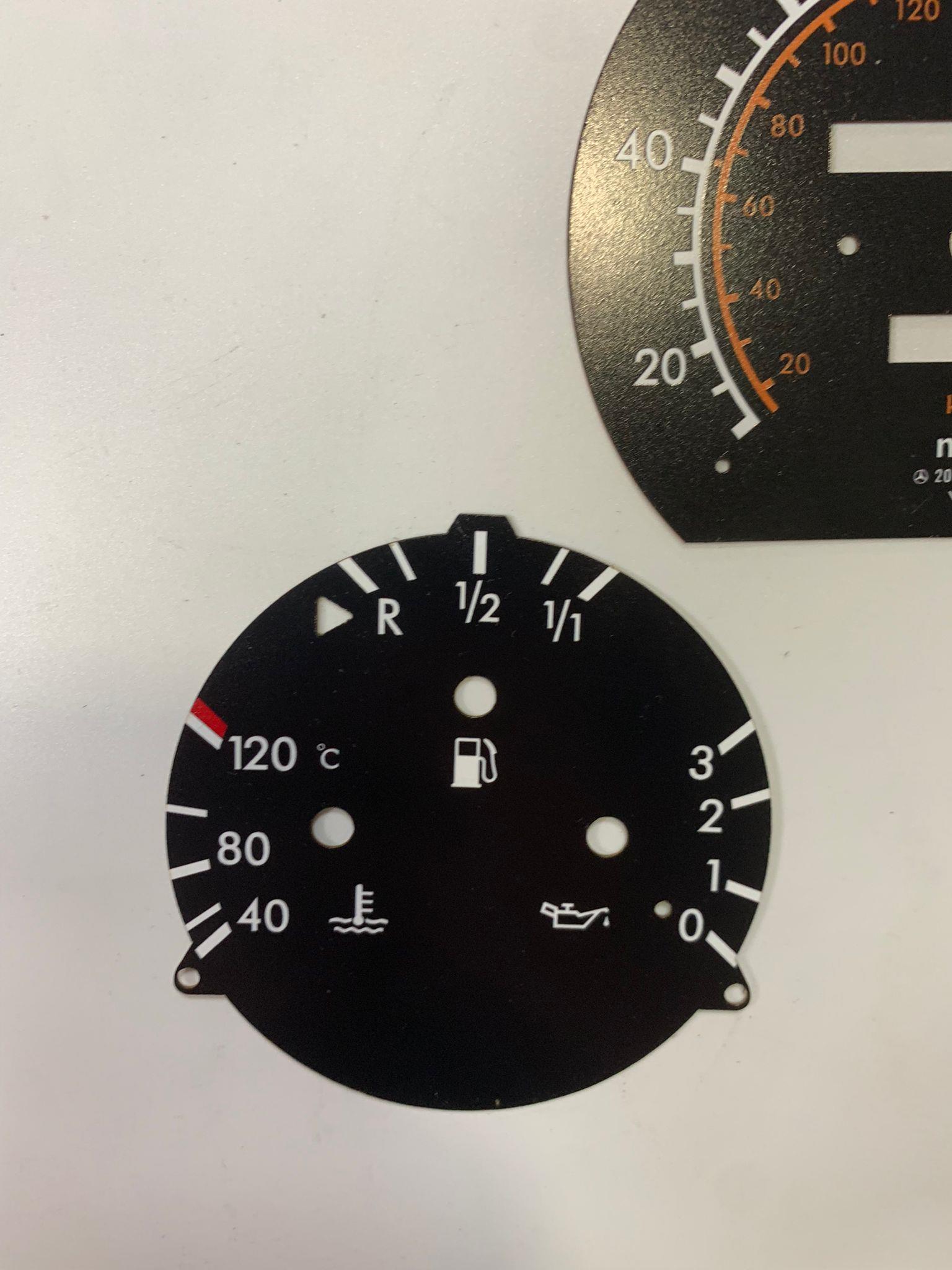 for Mercedes Benz W124 C124 S124 A124 PVC INDICATOR DASBOARD Amg Style Usa style Speedmeter 7.000 rpm