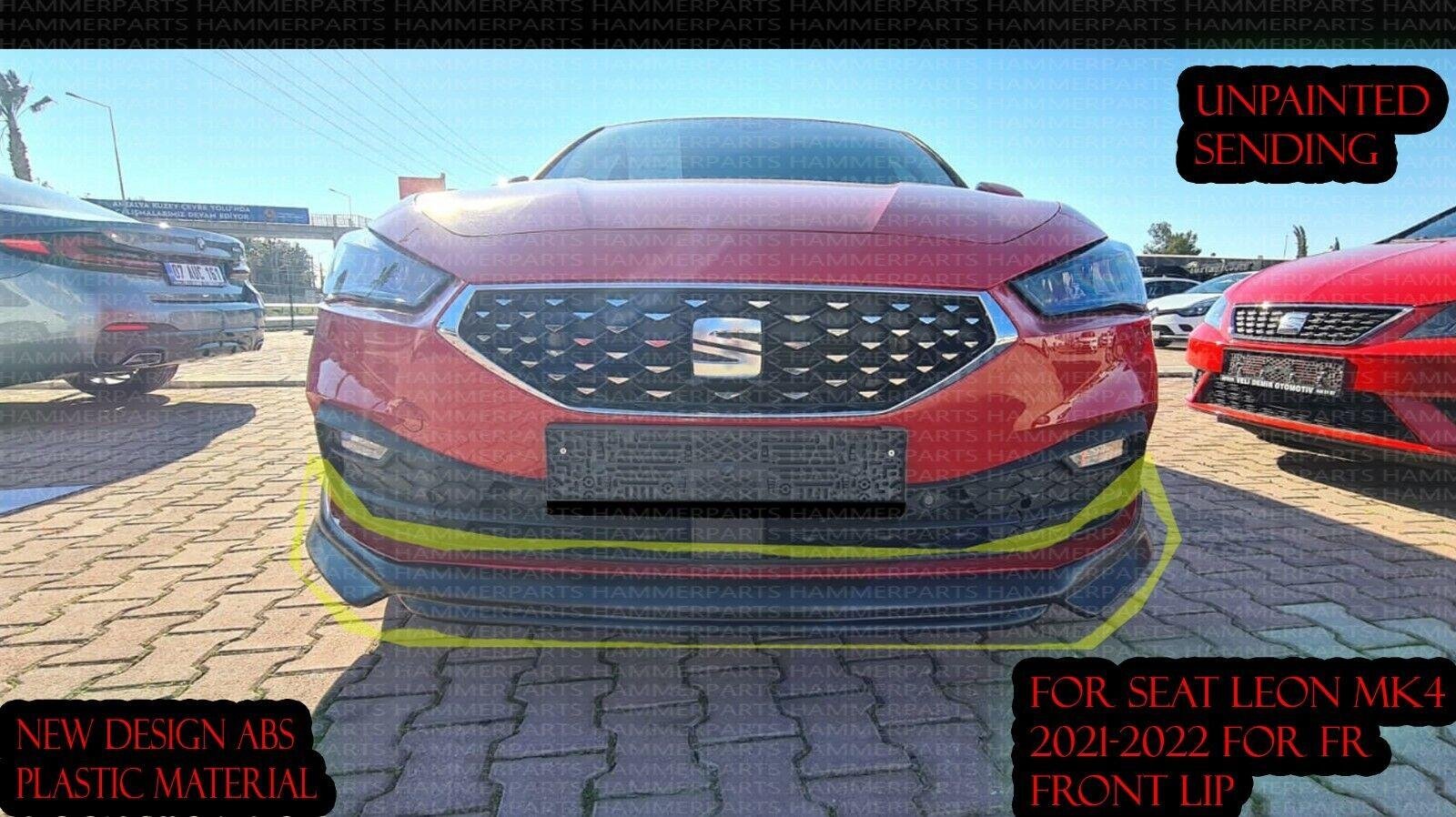 For Seat Leon Fr Mk4 Sport Front Lip Abs Plastic 2020-2021-2022