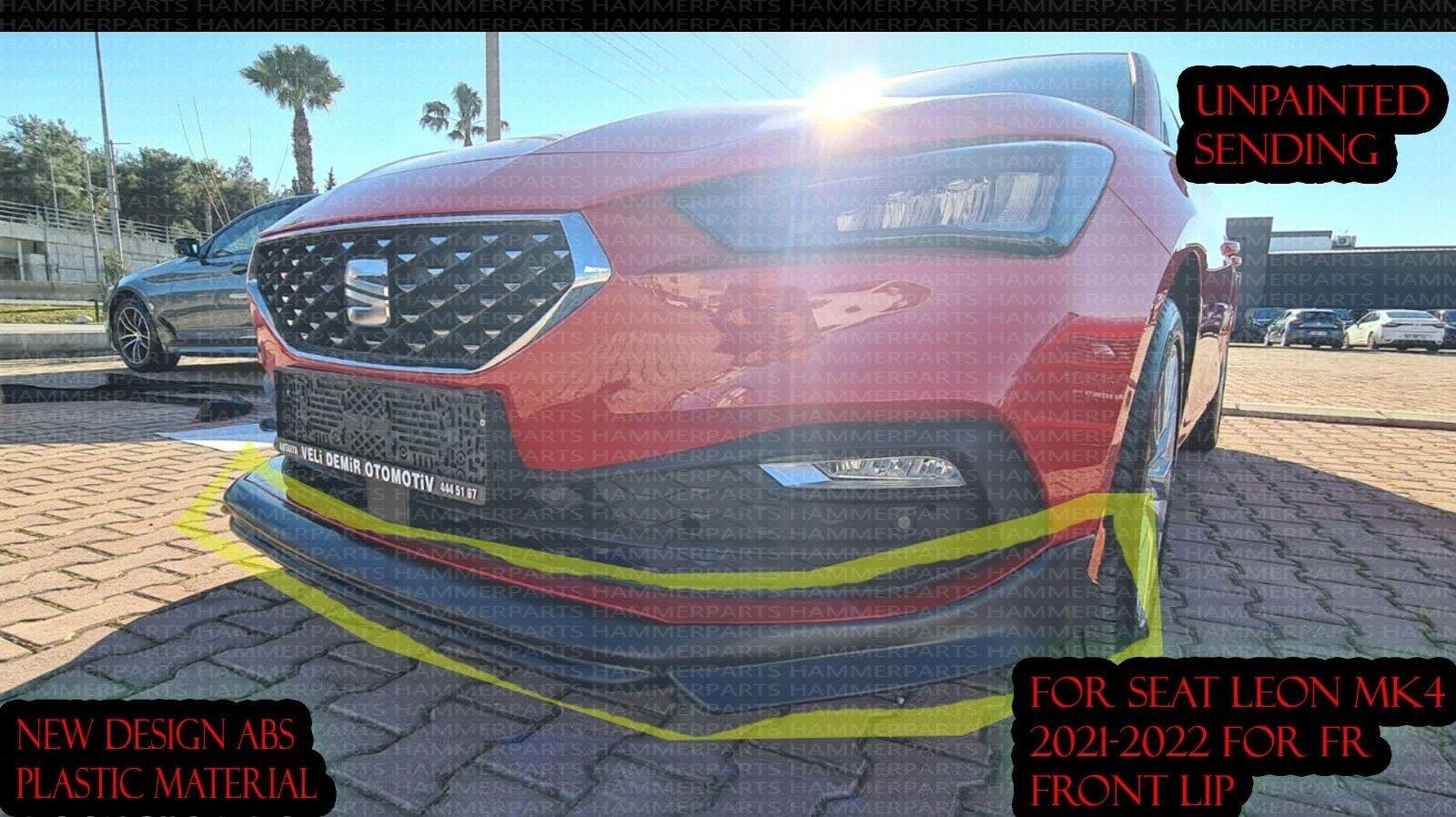 For Seat Leon Fr Mk4 Sport Front Lip Abs Plastic 2020-2021-2022