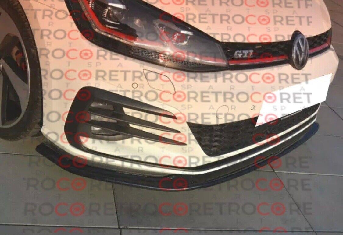 For Volkswagen VW Golf MK7.5 Facelift 2017 2019 Gloss Black Front Bumper Lip