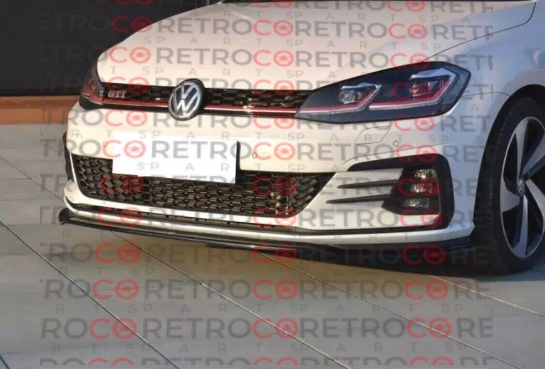 For Volkswagen VW Golf MK7.5 Facelift 2017 2019 Gloss Black Front Bumper Lip
