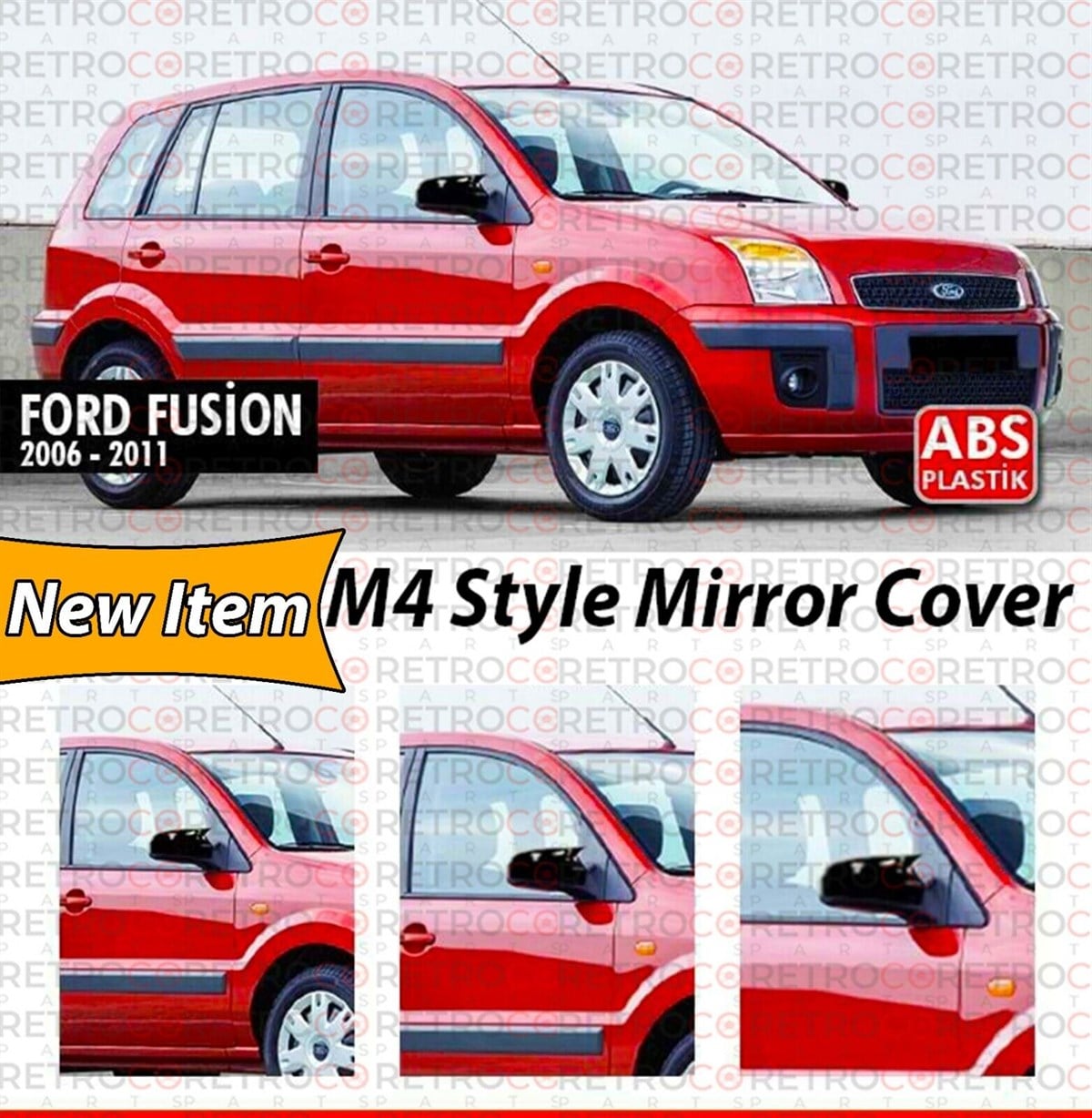 Fusion Batman Mirror Cover Piano Black  2006 - 2011