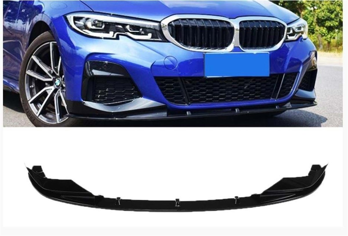 G20 3 Piece M Technic Front Lip Piano Black Vacuum Plastic  2019 - Later G20