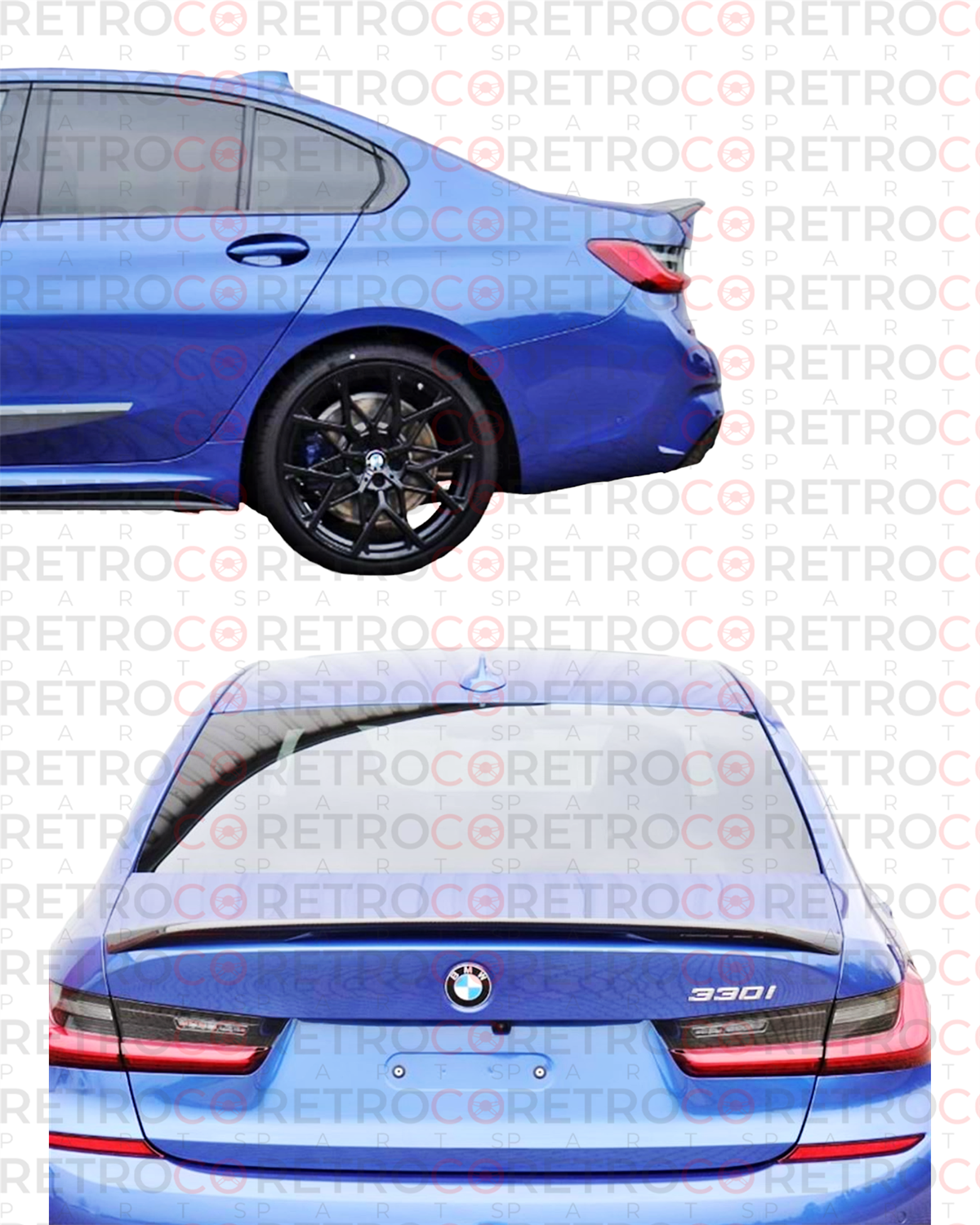 G20 M Performance V1 Rear Trunk Spoiler Piano Black ABS  2019 - UP 2019 After  G20