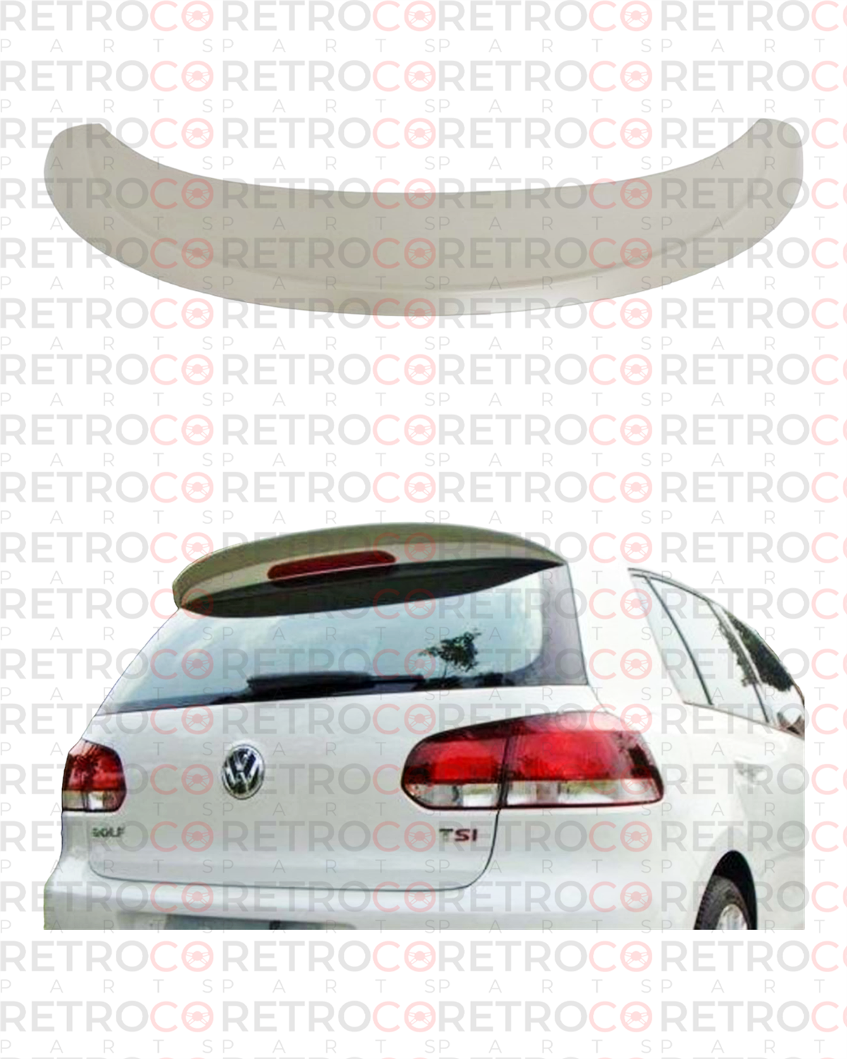Golf 6 ABT Style Spoiler Raw Surface ABS  2008-2012 2008 - 2012  Mk6
