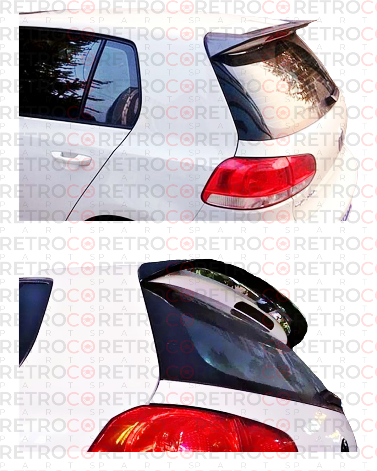 Golf 6 Race Style Rear Spoiler Raw Surface ABS  2008-2012 mk6