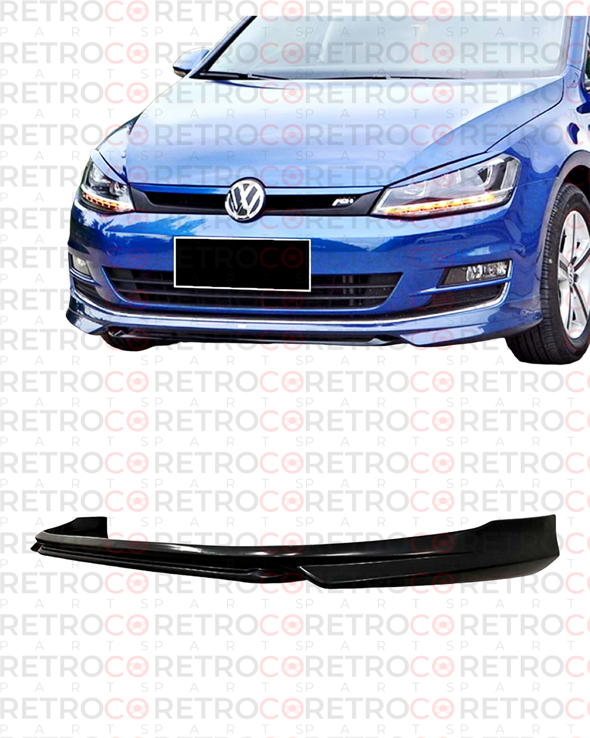 Golf 7 ABT Model Front Lip Raw Surface Vacuum Plastic  2012-2017 mk7