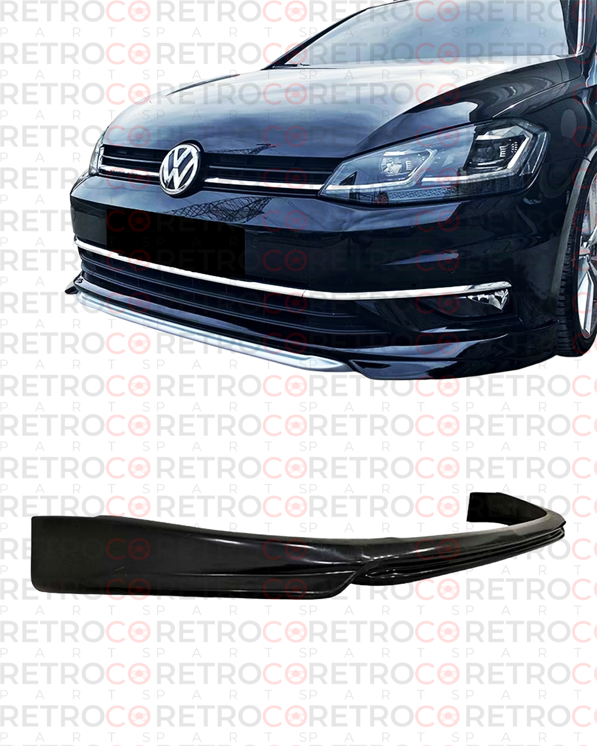 Golf 7 FL ABT Model Front Lip Raw Surface Vacuum Plastic  2017-2019 mk7 fl