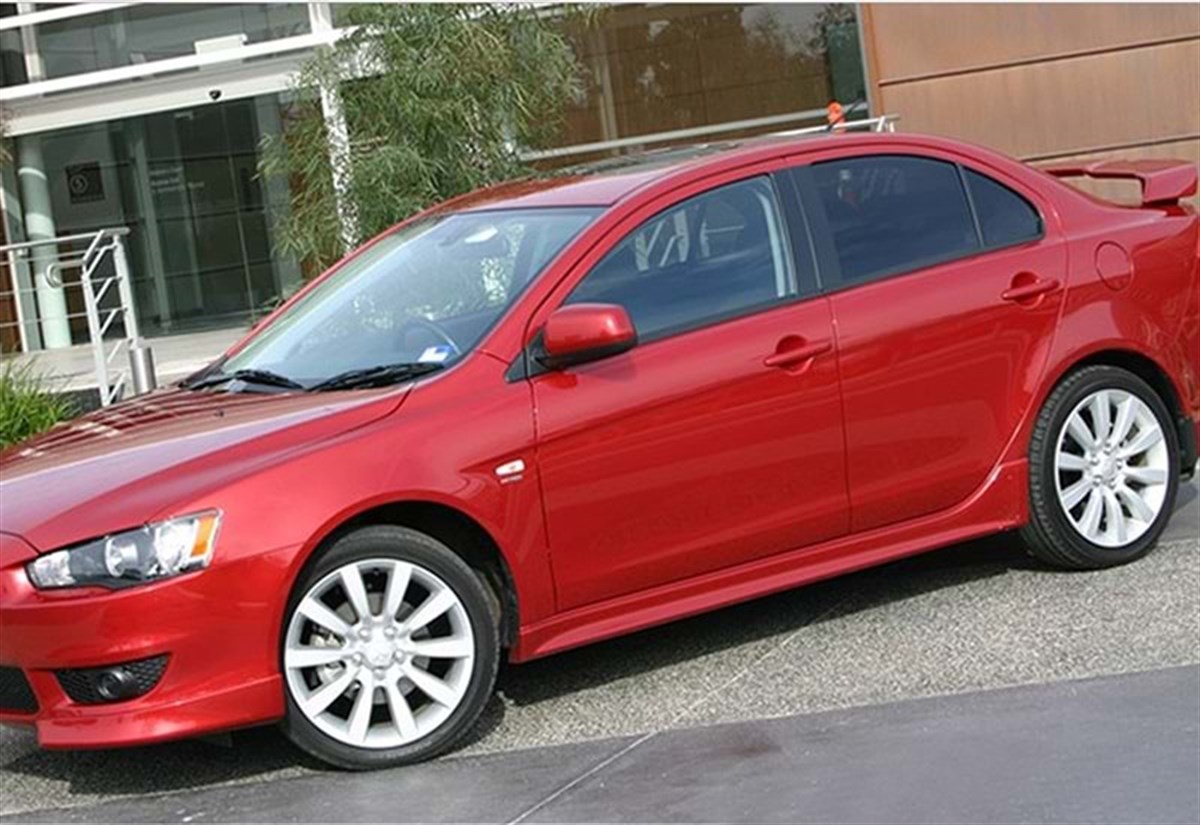 Lancer Twin Side Skirts Raw Surface Vacuum Plastic  2006-2015 HB - Sedan