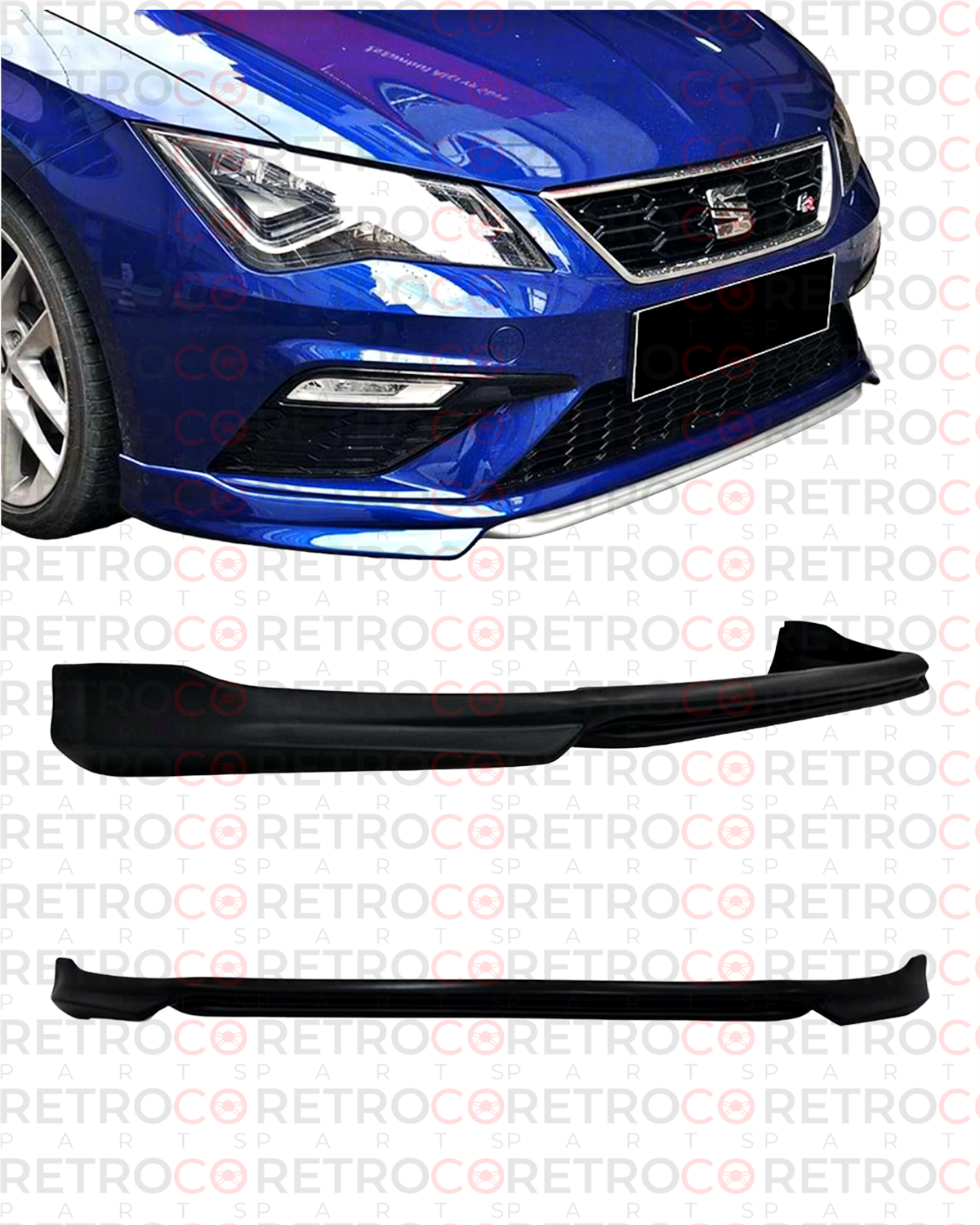 Leon Mk3 FL Custom Style Front Lip Raw Surface Vacuum Plastic  2017-2020 2017-2020  Mk3 FL
