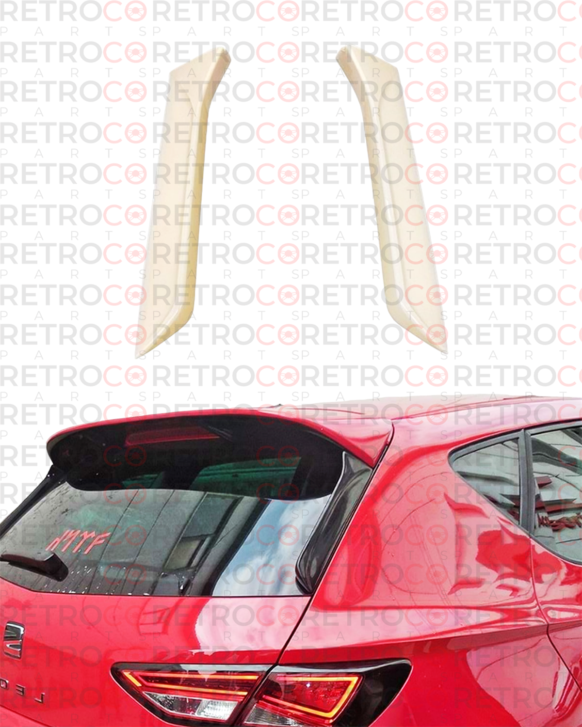 Leon Mk3 Rear Spoiler Side Flaps FR Raw Surface ABS  2012-2020