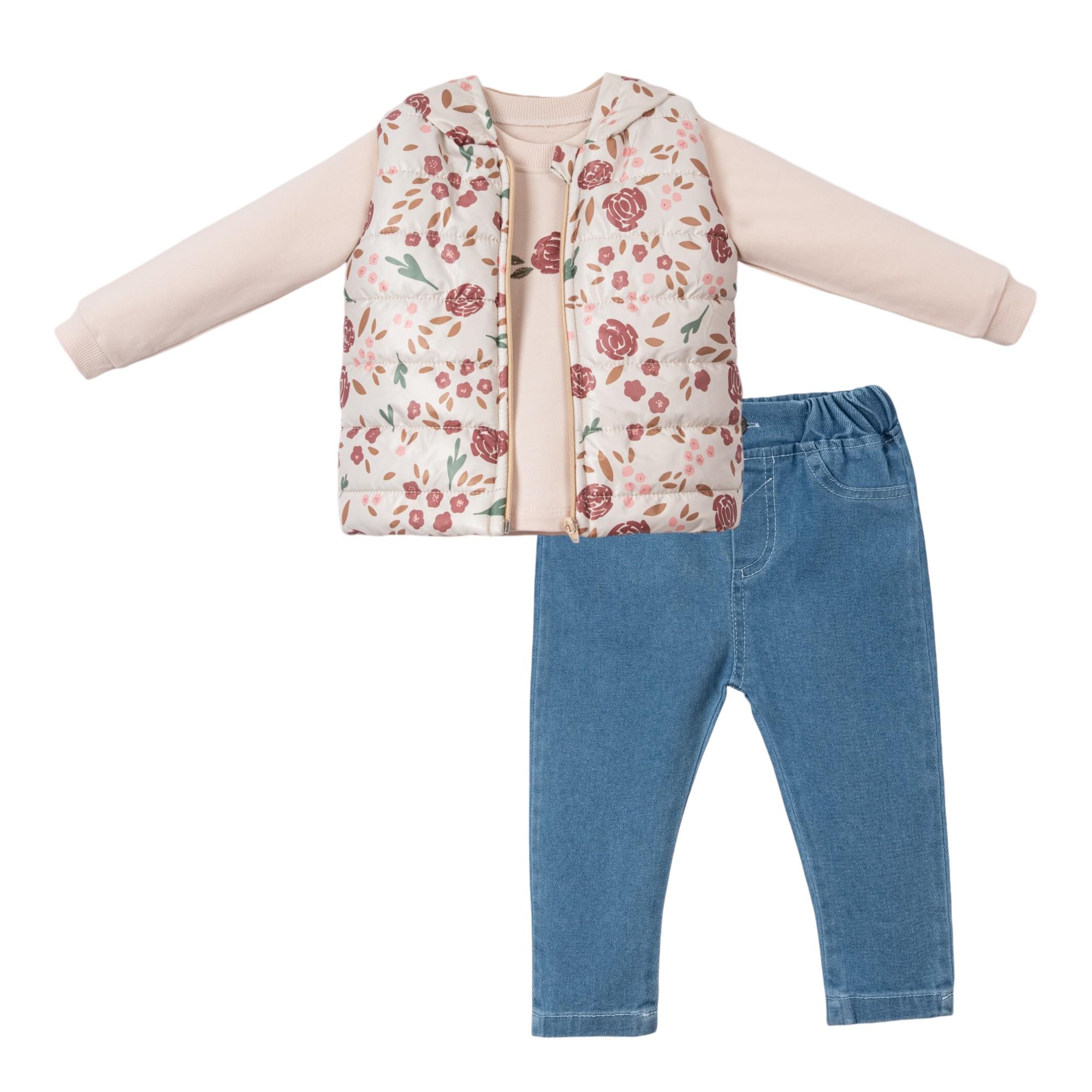 Absrose Şişme Yelekli Kız Bebek Üçlü Takım