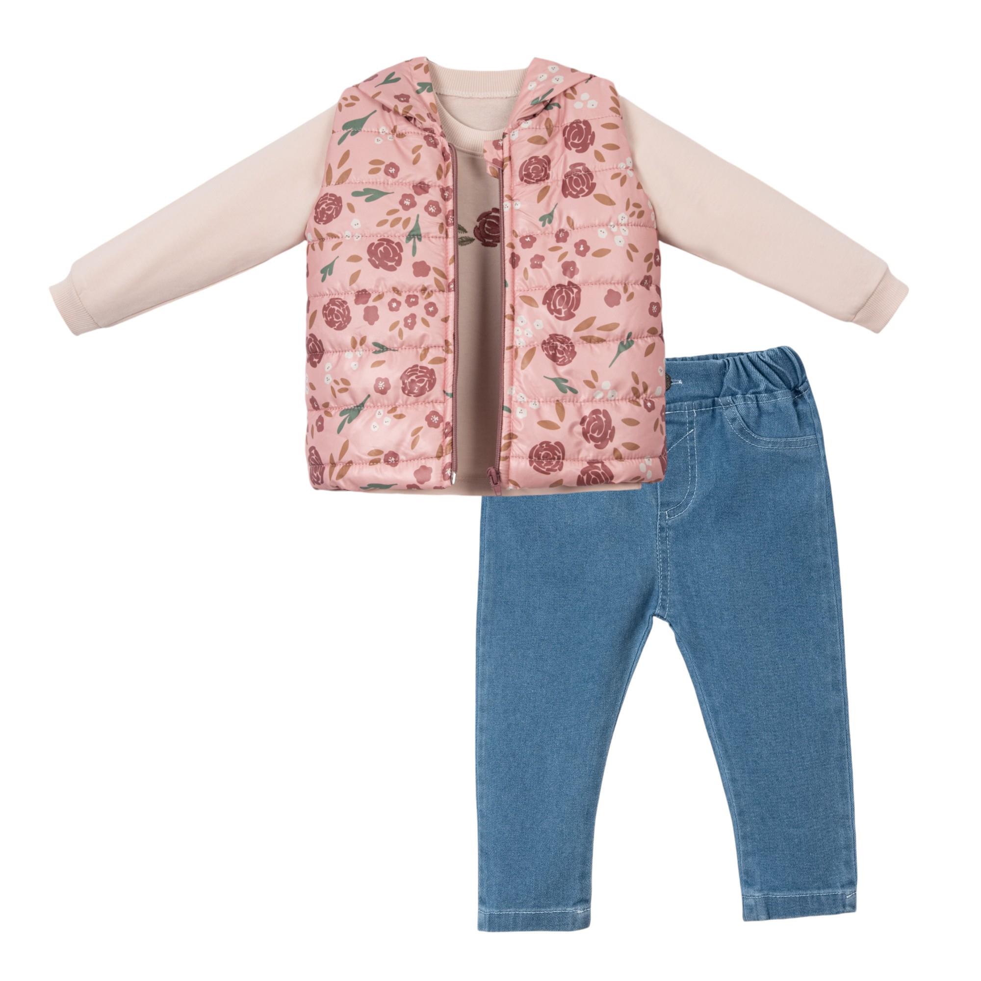 Absrose Şişme Yelekli Kız Bebek Üçlü Takım