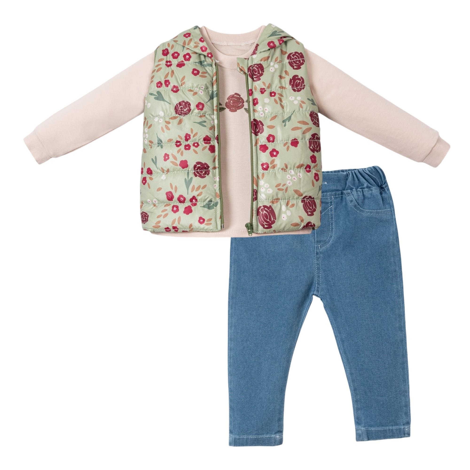 Absrose Şişme Yelekli Kız Bebek Üçlü Takım