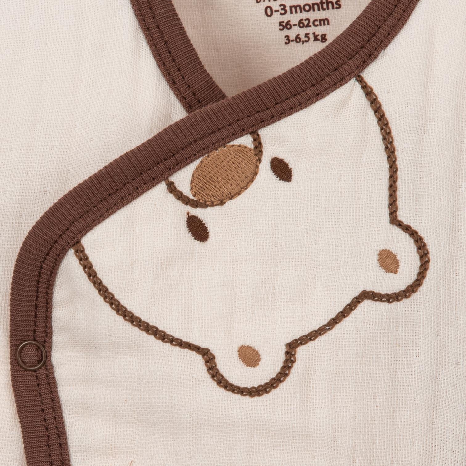 Ayı Desenli Müslin Erkek Bebek Hastane Çıkışı Beşli Set