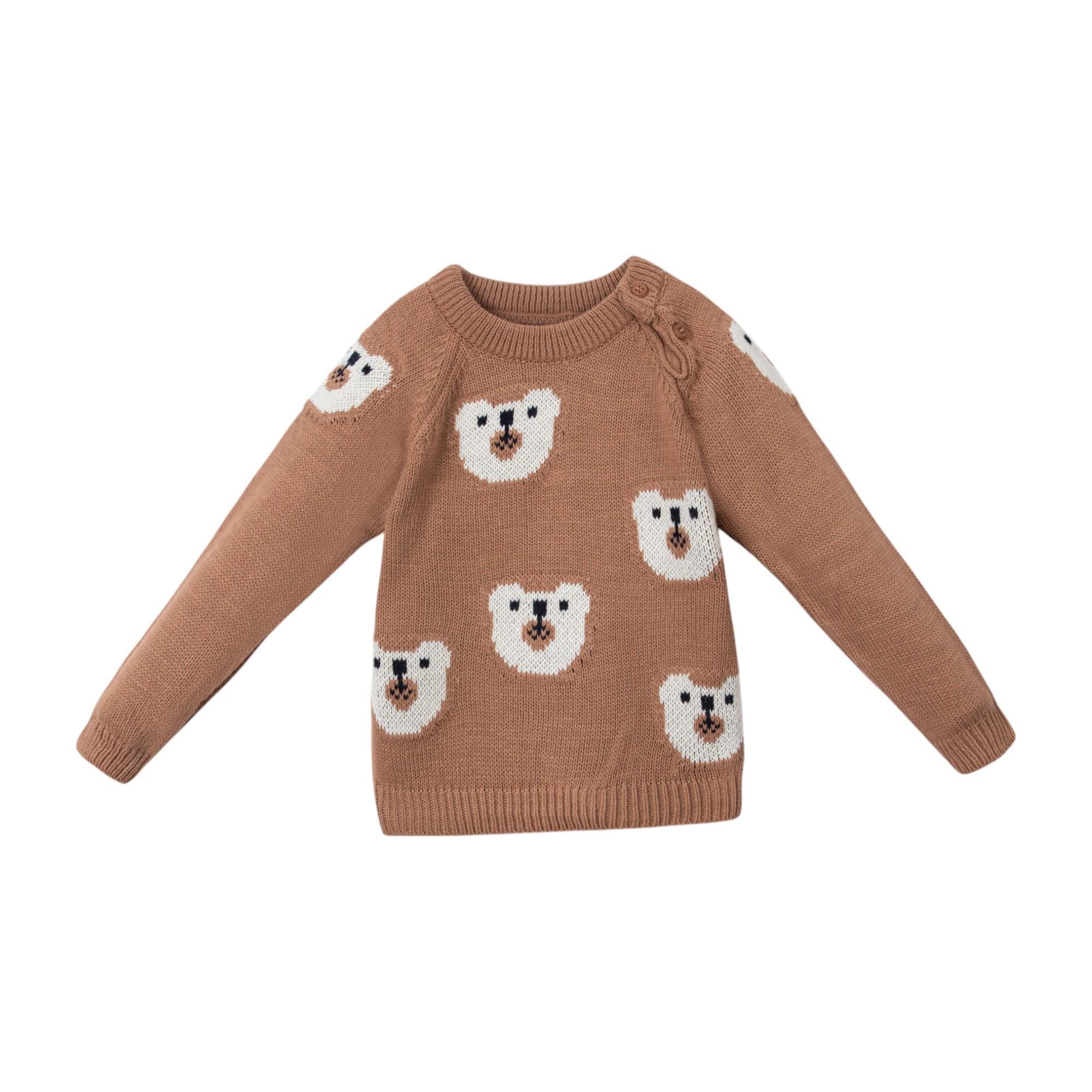 Ayıcık Desenli Triko Erkek Bebek İkili Takım