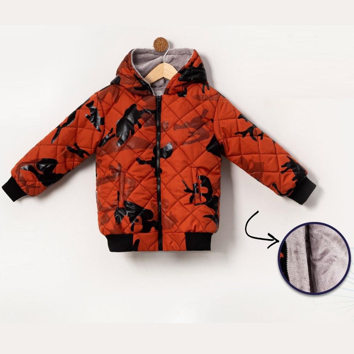 Baskılı Erkek Çocuk Mont