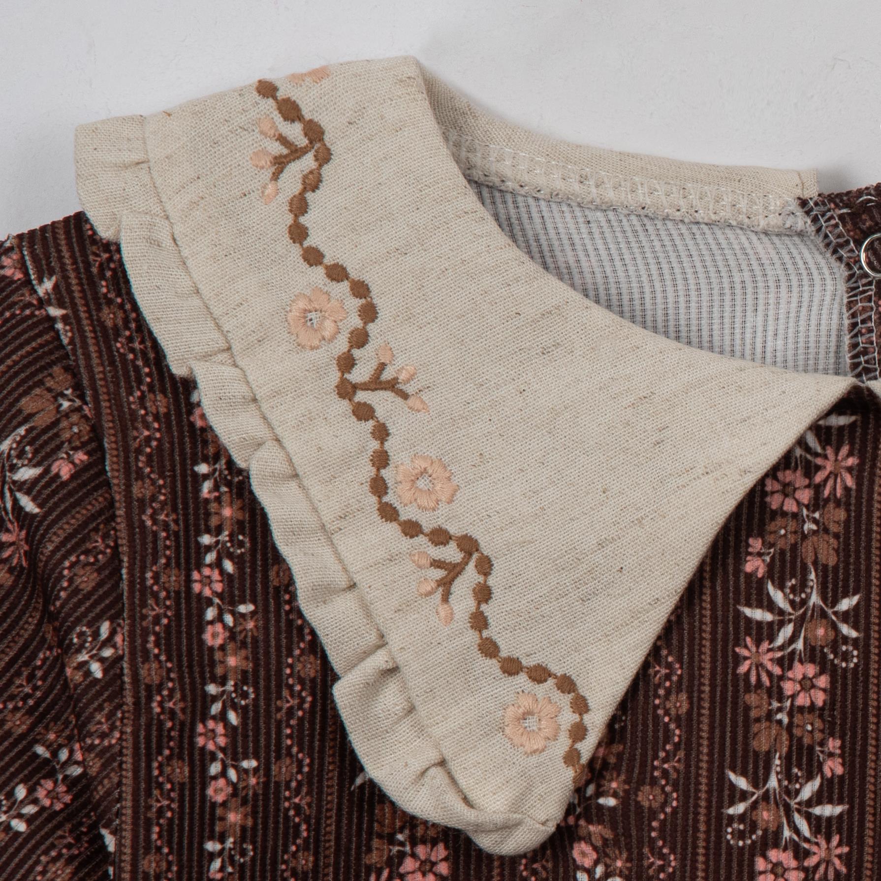 Bebe Yakalı Etnik Desen Çocuk Elbise
