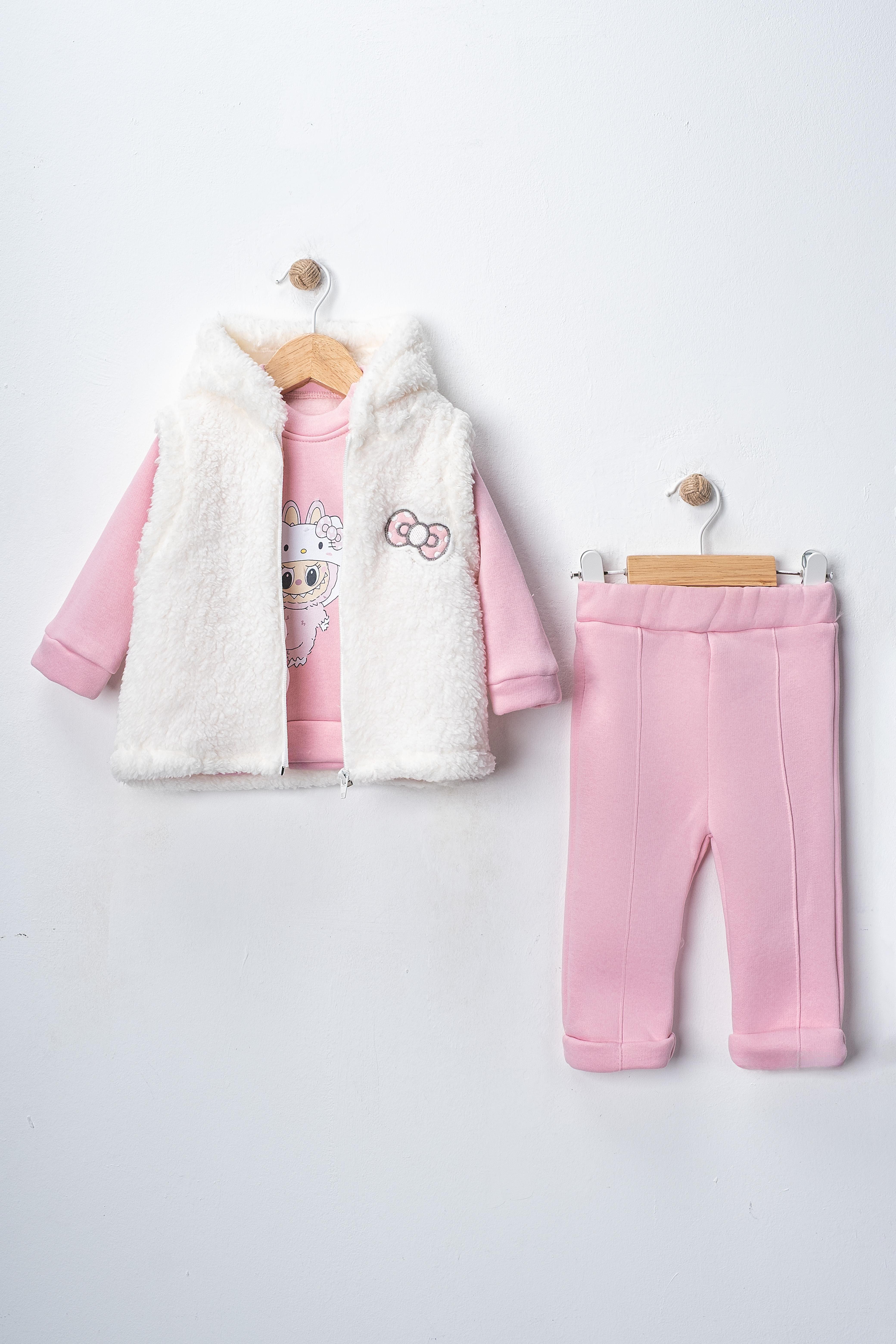 BEBEDEXS BEBE LABUBU WELSOFT 3 İP KIZ BEBEK 3 LÜ TAKIM