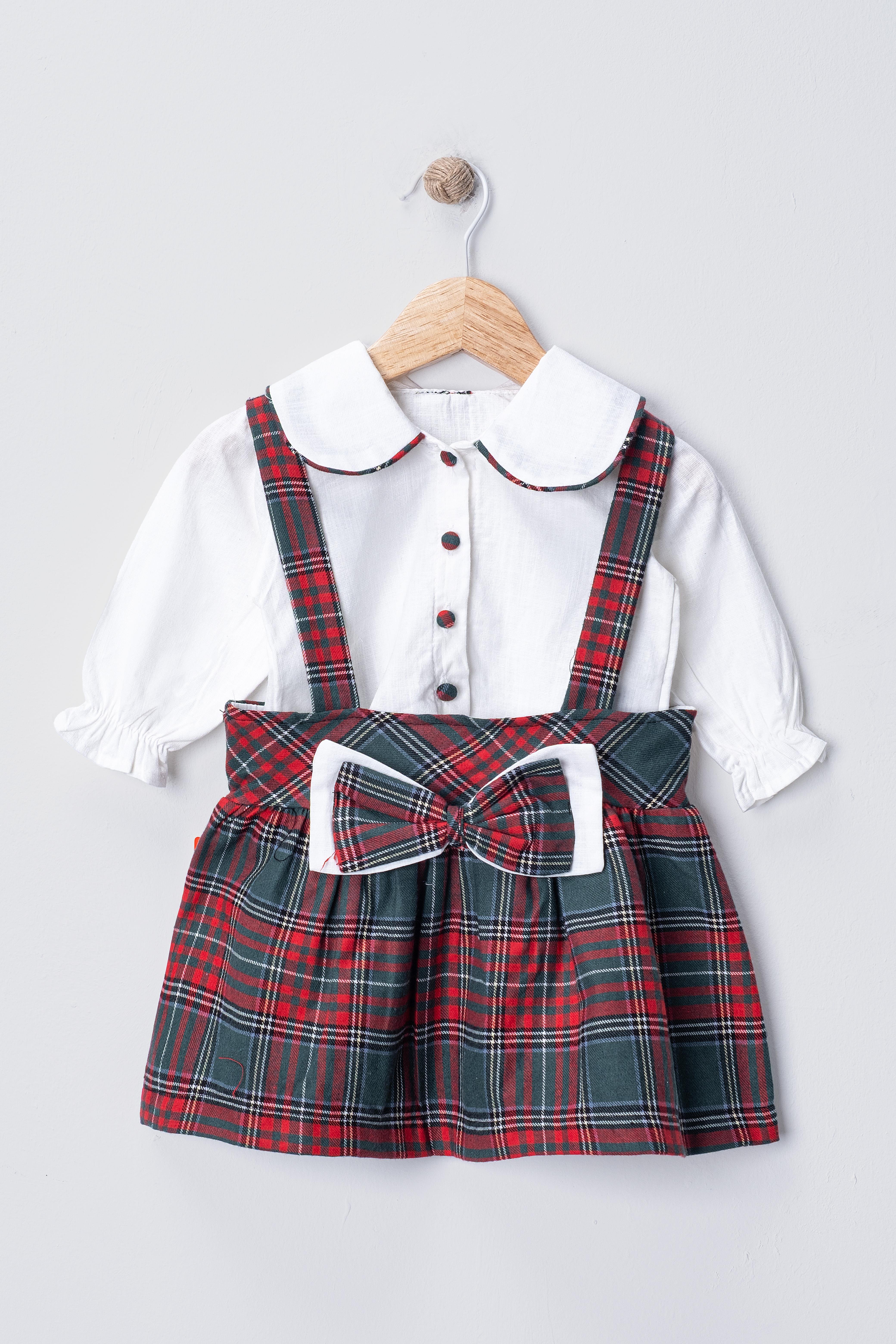 BEBEDEXS EKOSELİ FİYONKLU KIZ BEBEK ELBİSE 6-24 AY