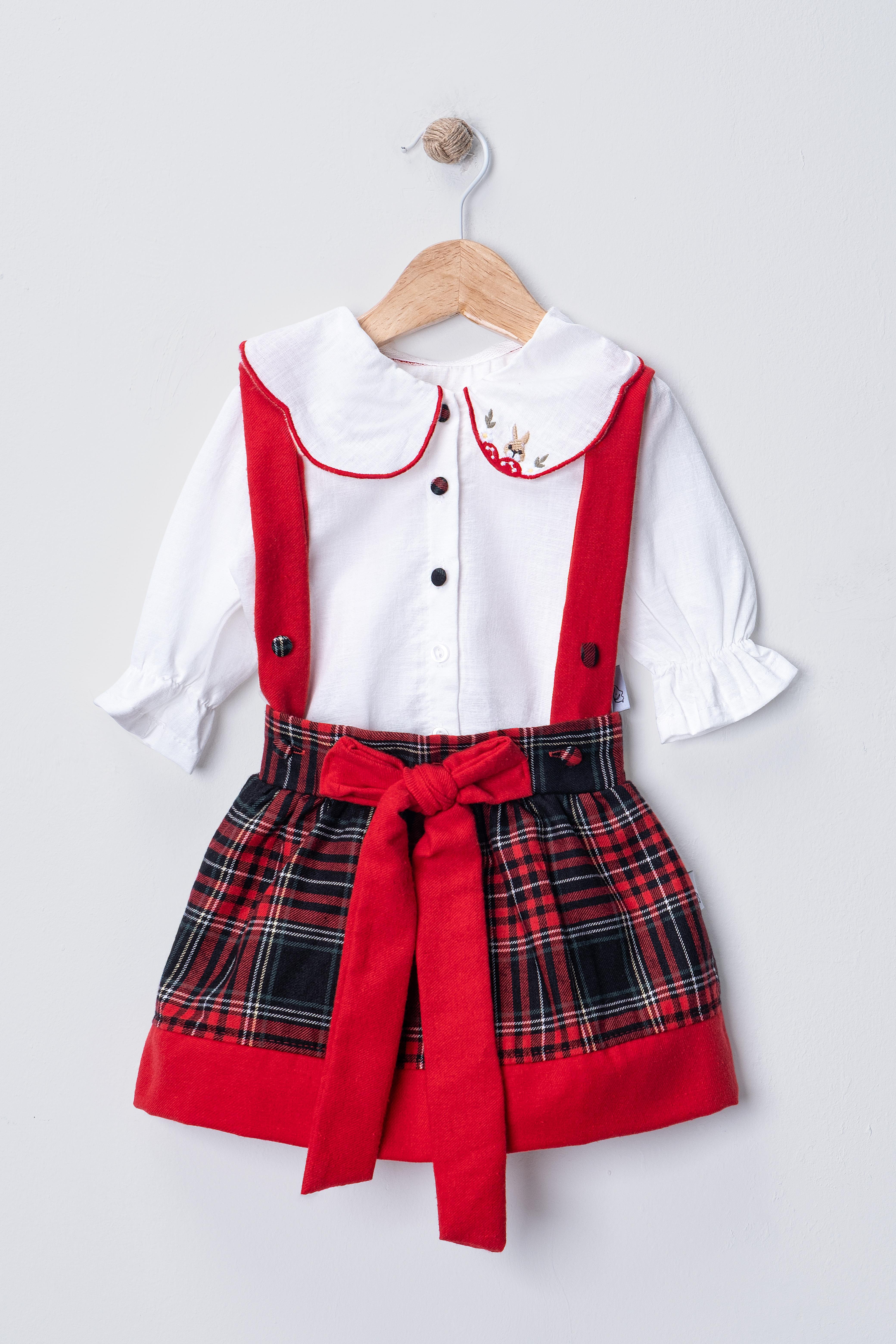 BEBEDEXS EKOSELİ TAVŞAN NAKIŞLI KIZ BEBEK ELBİSE 6-24 AY