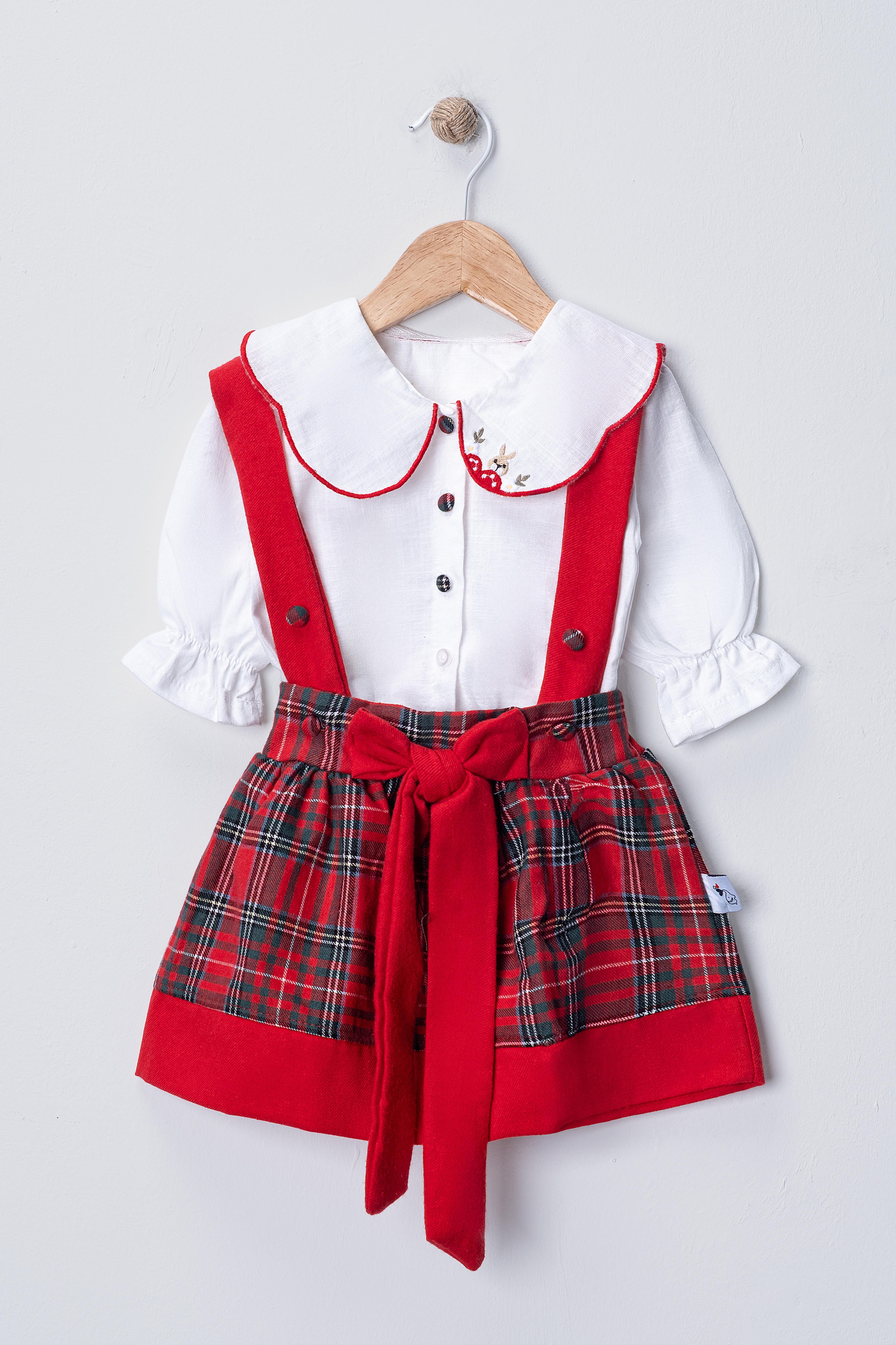 BEBEDEXS EKOSELİ TAVŞAN NAKIŞLI KIZ BEBEK ELBİSE 6-24 AY