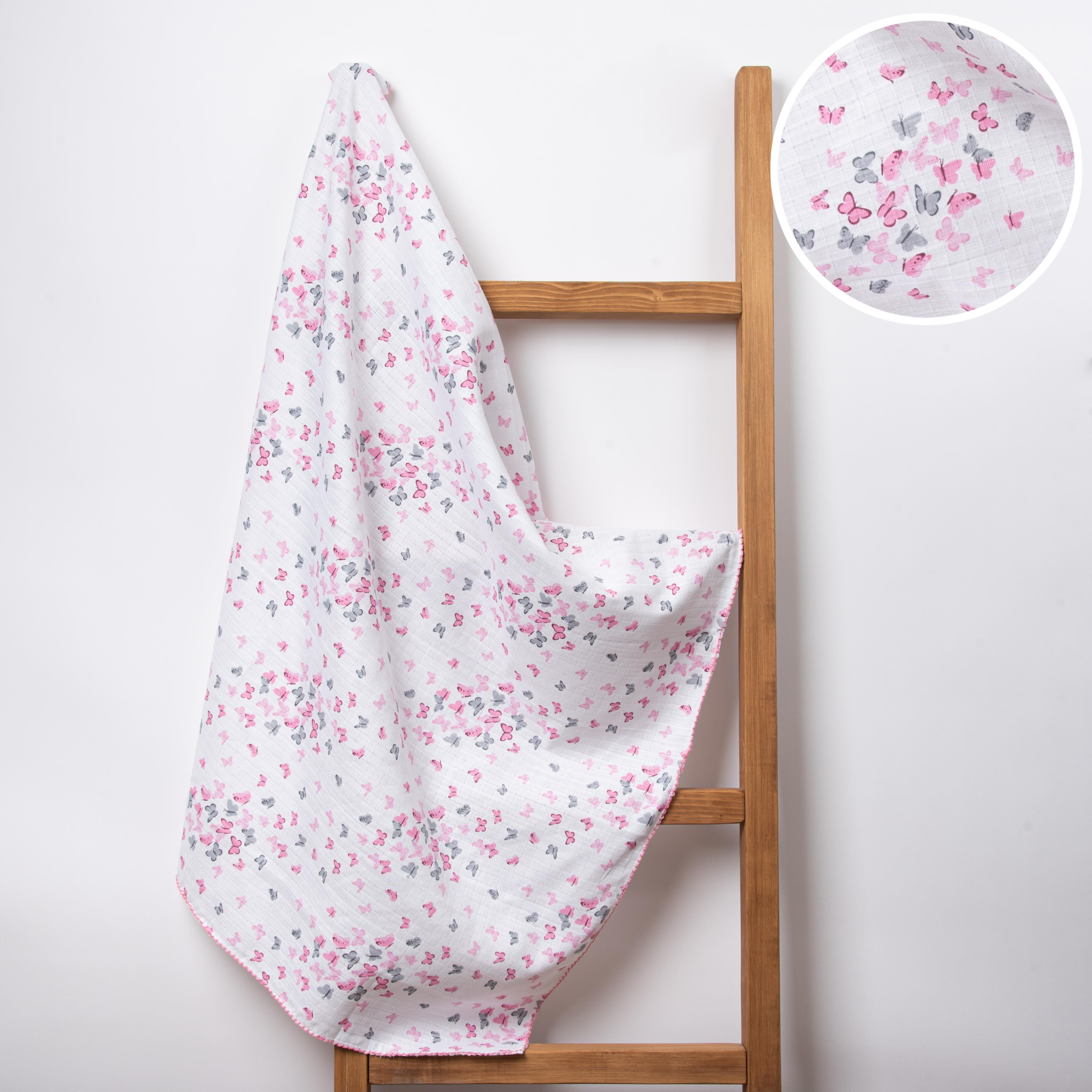 Bebek Müslin Battaniye 80*90 cm Karışık Desen