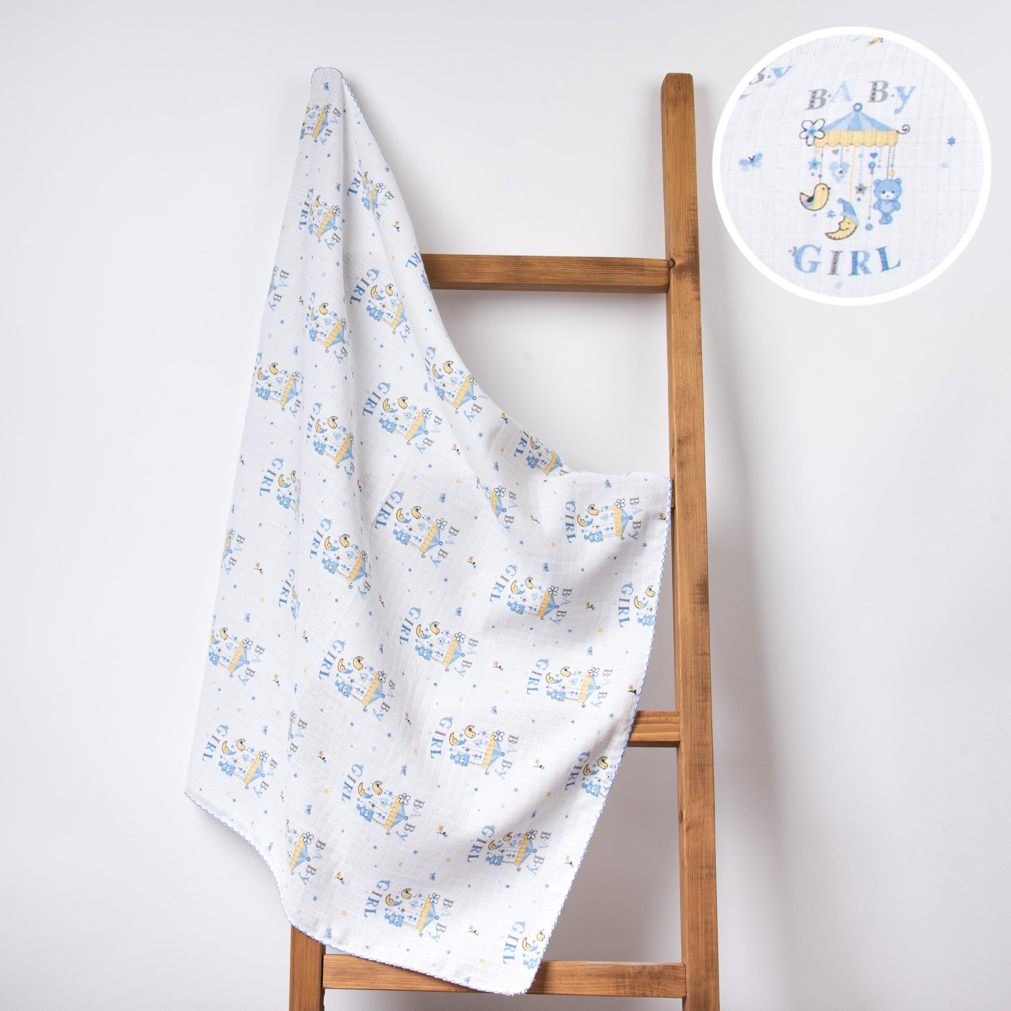 Bebek Müslin Battaniye 80*90 cm Karışık Desen