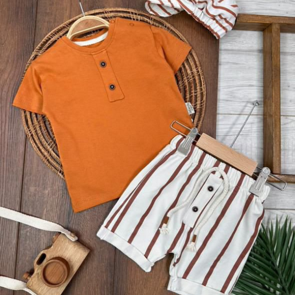 BEBENDY ÇİZGİLİ ŞORTLU TAKIM