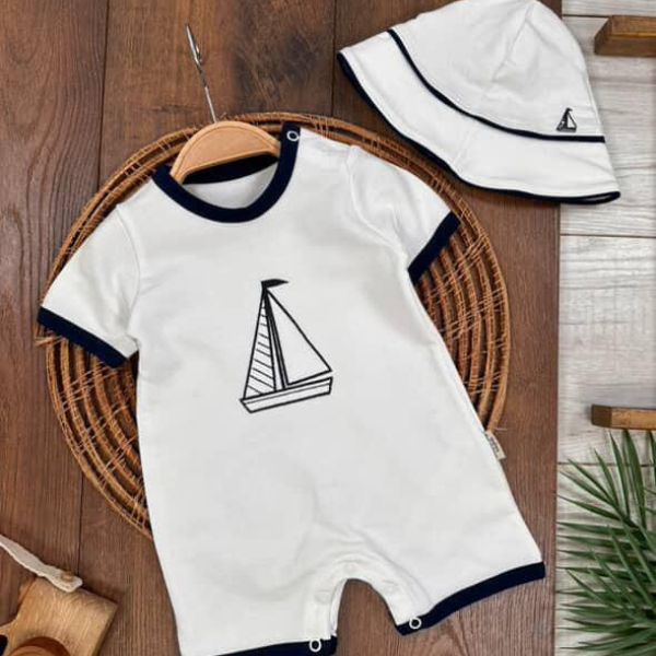 BEBENDY GEMİ BASKILI ŞORTLU TULUM