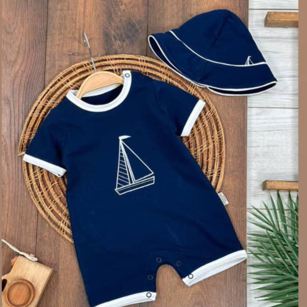 BEBENDY GEMİ BASKILI ŞORTLU TULUM