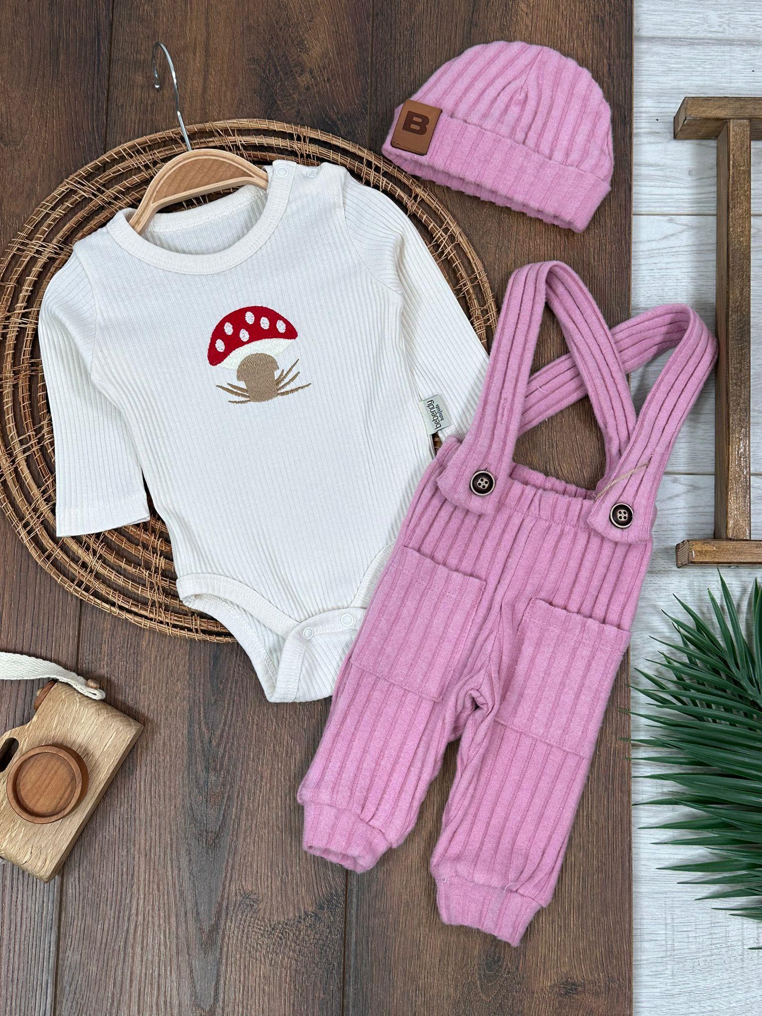 BEBENDY KİDS MANTARLI SALOPETLİ UNİSEX TULUM