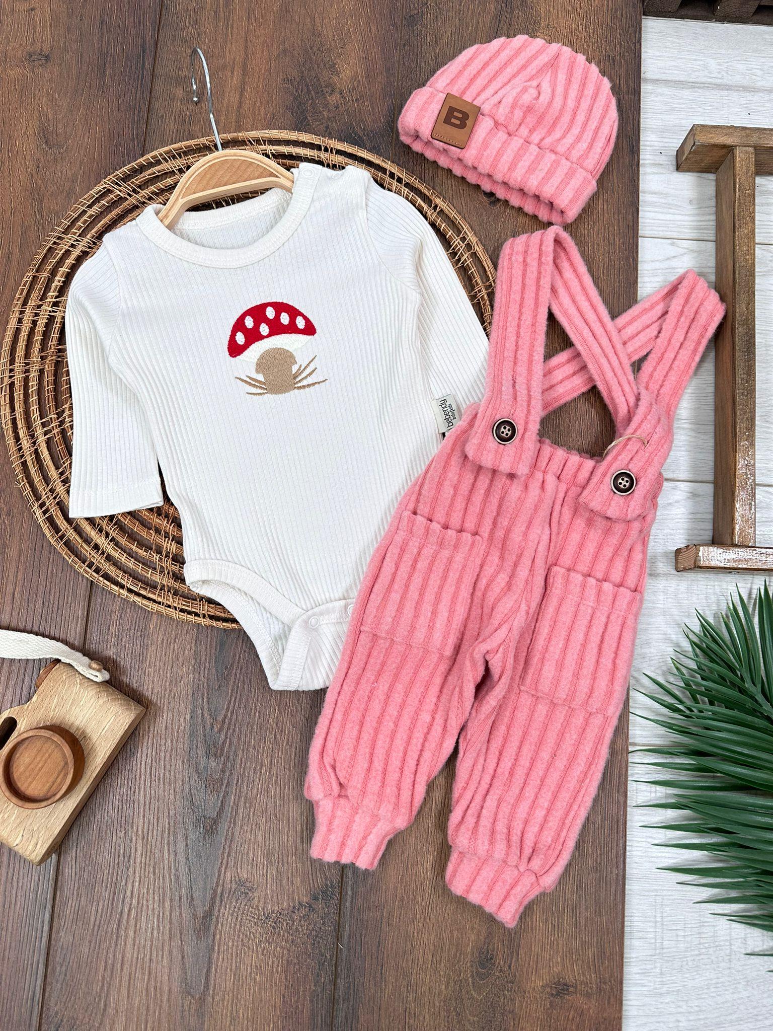 BEBENDY KİDS MANTARLI SALOPETLİ UNİSEX TULUM