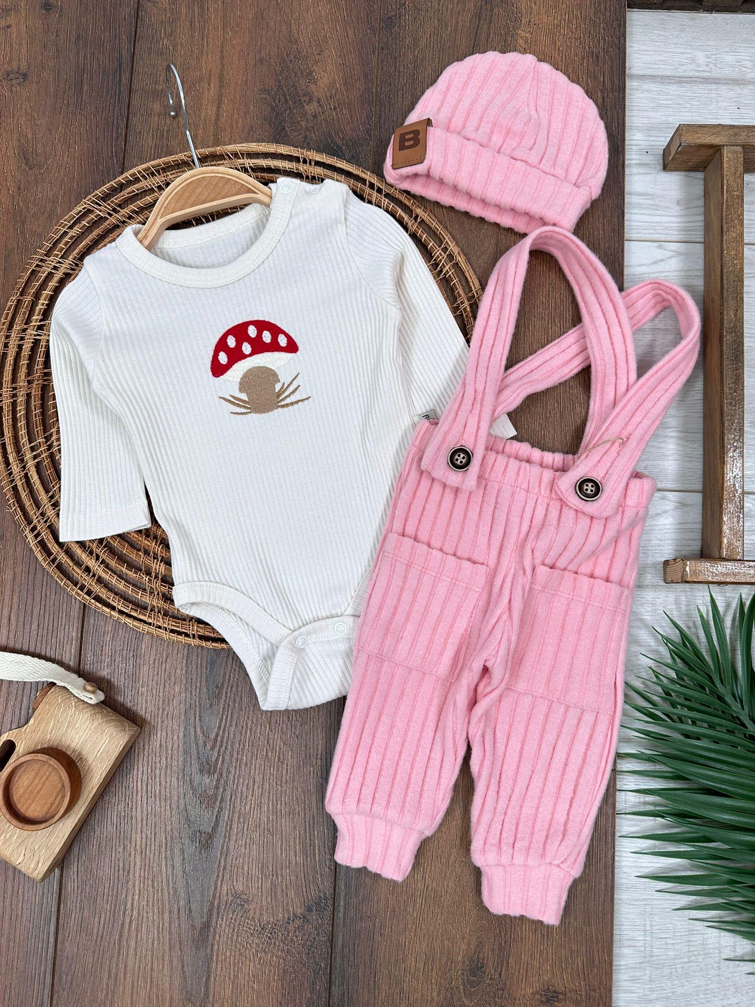 BEBENDY KİDS MANTARLI SALOPETLİ UNİSEX TULUM